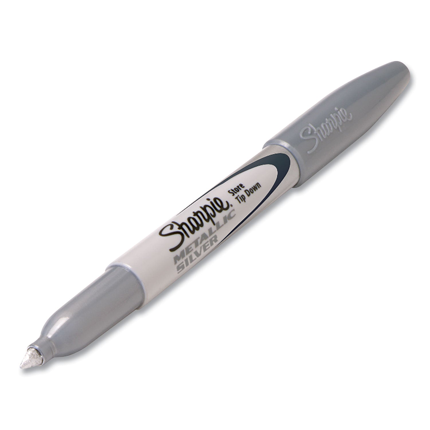Sharpie® Metallic Fine Point Permanent Markers, Fine Bullet Tip, Metallic Silver, Dozen