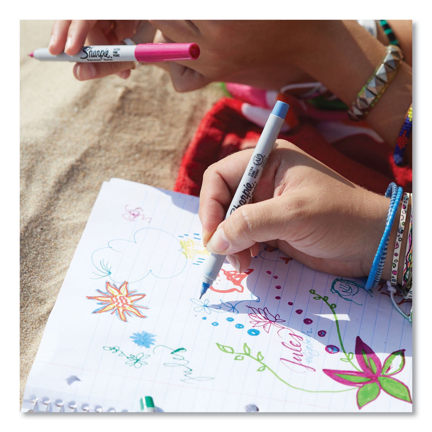 Sharpie® Ultra Fine Tip Permanent Marker, Ultra-Fine Needle Tip, Blue, Dozen