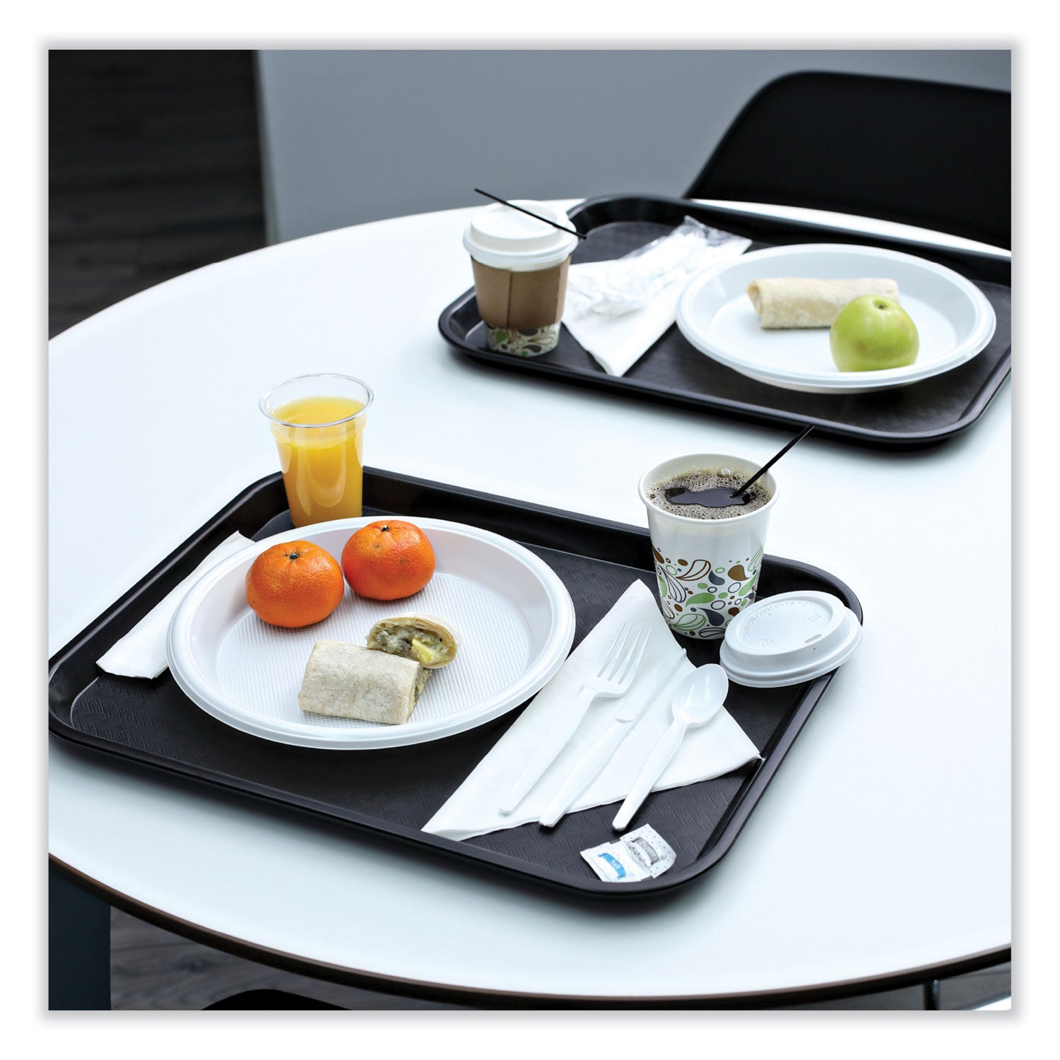 Boardwalk® Deerfield Hot Cup Lids, Fits 10 oz to 20 oz Boardwalk Deerfield Hot Cups, Plastic, White, 50/Pack, 20 Packs/Carton