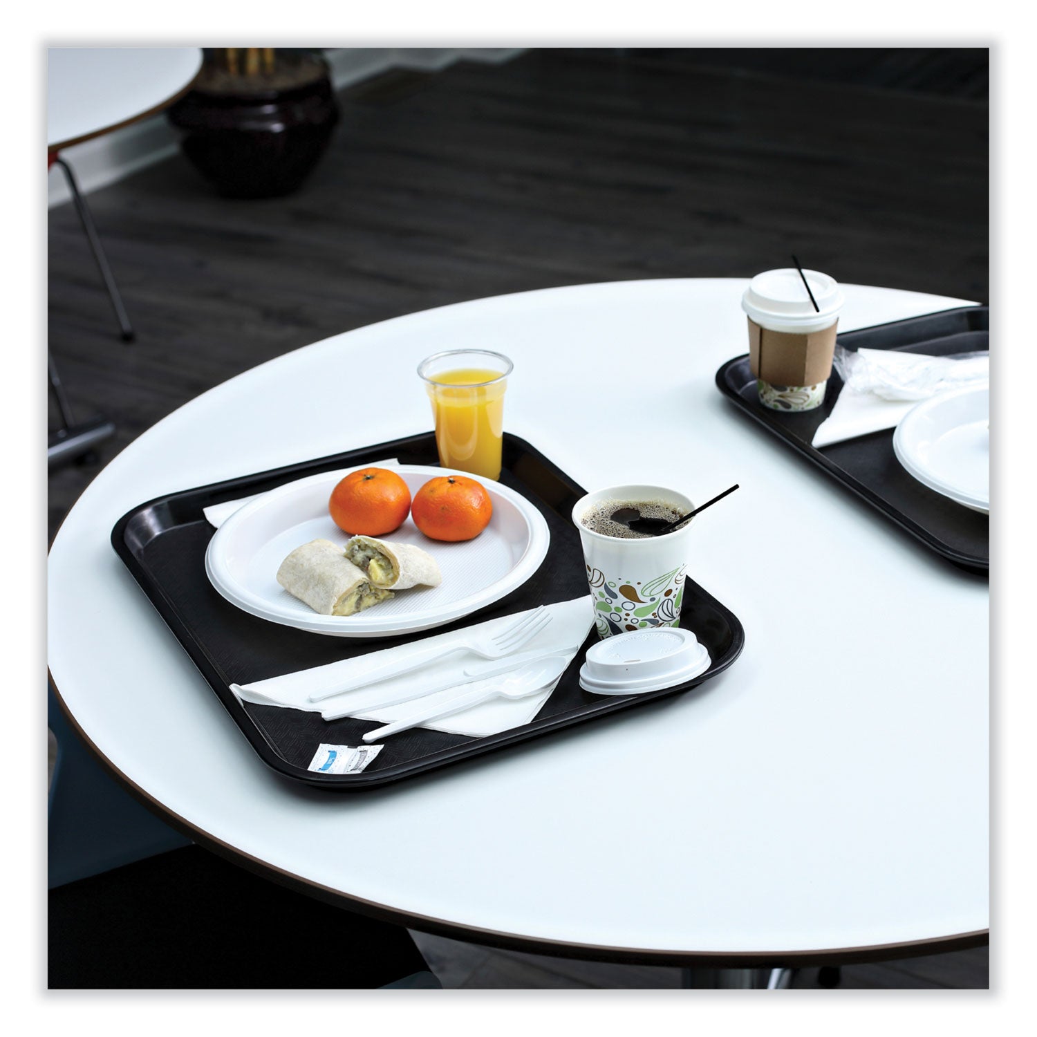 Boardwalk® Deerfield Hot Cup Lids, Fits 10 oz to 20 oz Boardwalk Deerfield Hot Cups, Plastic, White, 50/Pack, 20 Packs/Carton