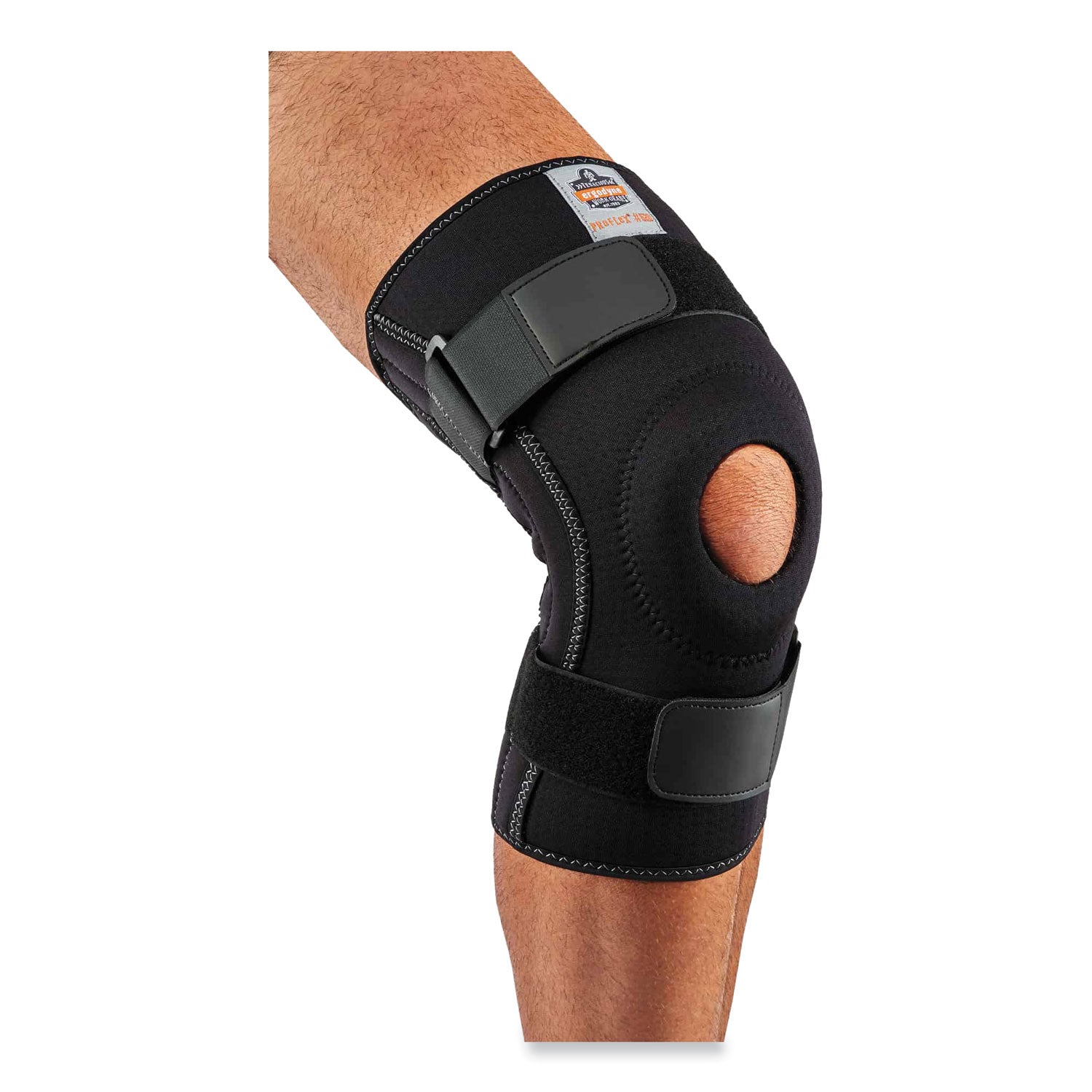 ergodyne® ProFlex 620 Open Patella Spiral Stays Knee Sleeve, Medium, Black