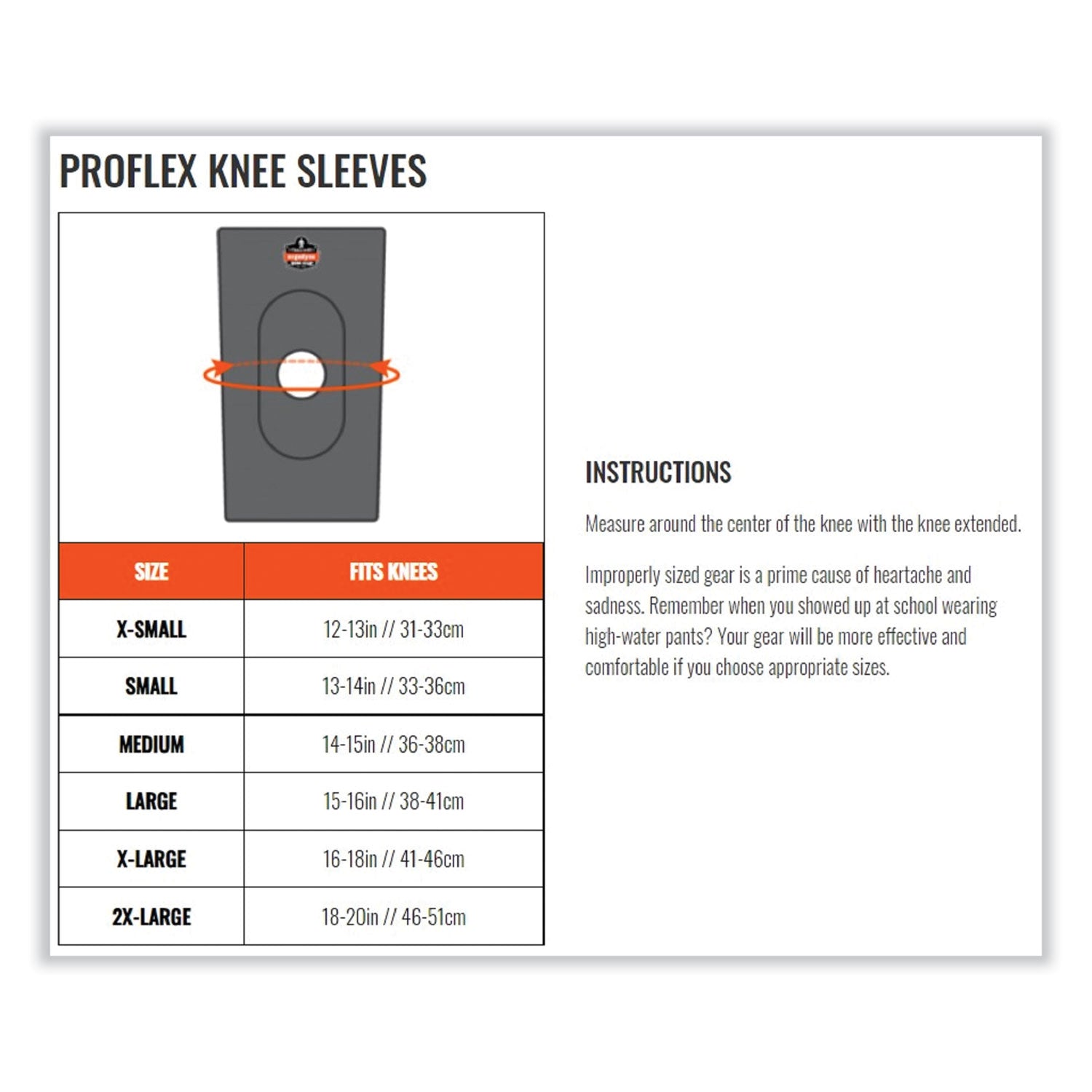 ergodyne® ProFlex 615 Open Patella Anterior Pad Knee Sleeve, X-Large, Black