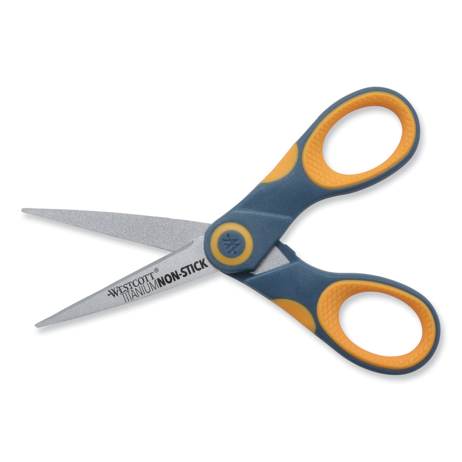 Westcott® Non-Stick Titanium Bonded Scissors, 5" Long, Straight Gray/Orange Handle