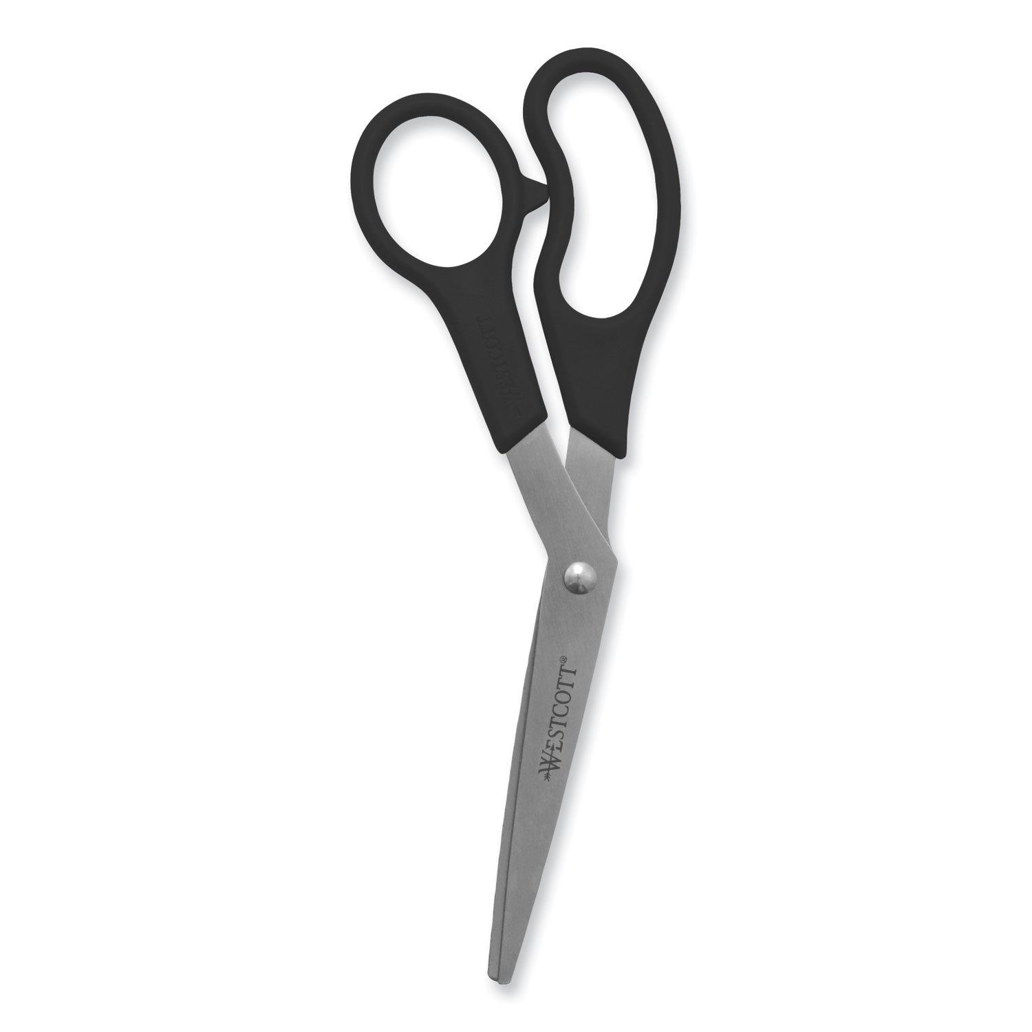 Westcott® Value Line Stainless Steel Shears Value Pack, 8" Long, 3.5" Cut Length, Crane-Style Black Handle, 3/Pack