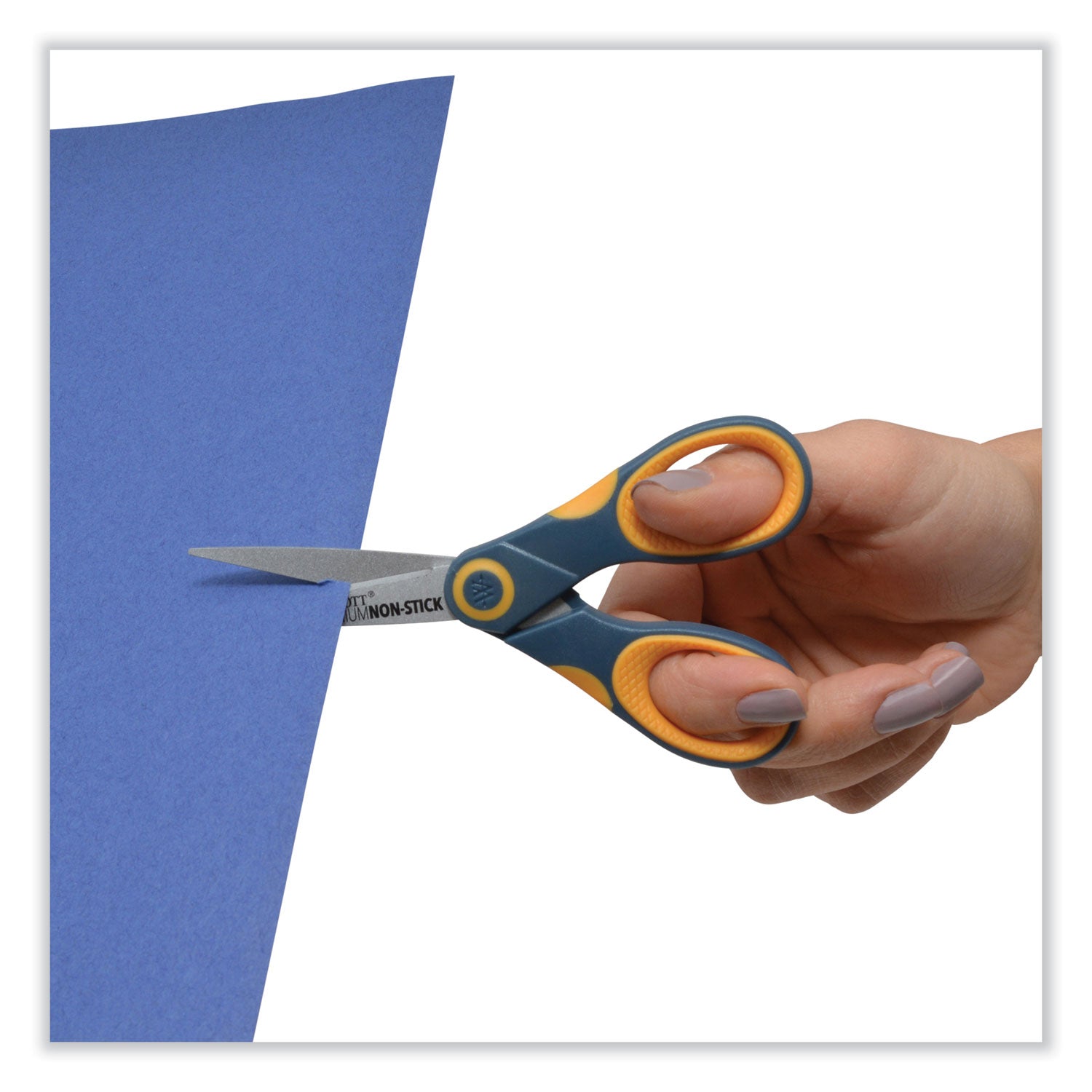 Westcott® Non-Stick Titanium Bonded Scissors, 5" Long, Straight Gray/Orange Handle