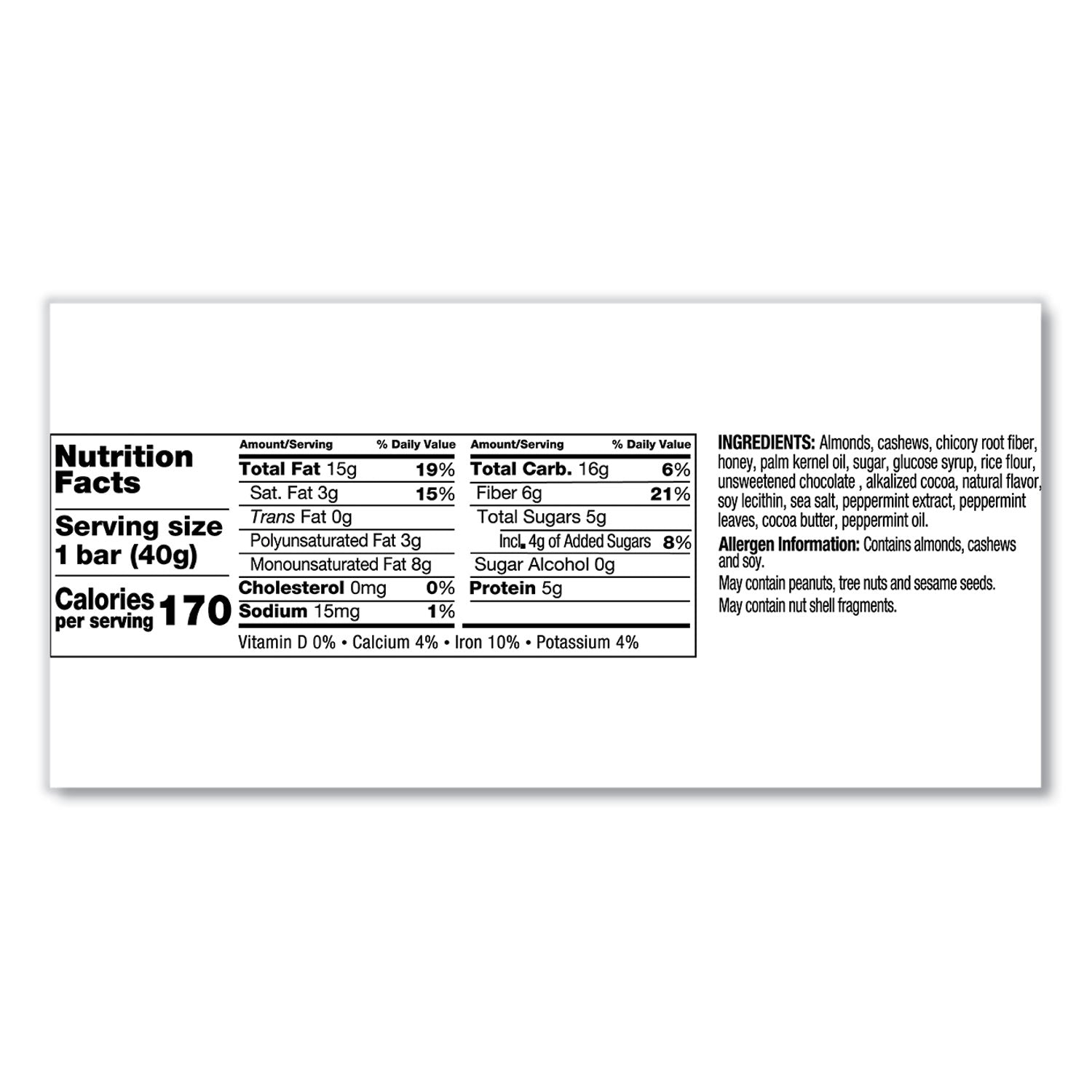 KIND Nuts And Spices Bar, Dark Chocolate Almond Mint, 1.4 Oz Bar, 12/box