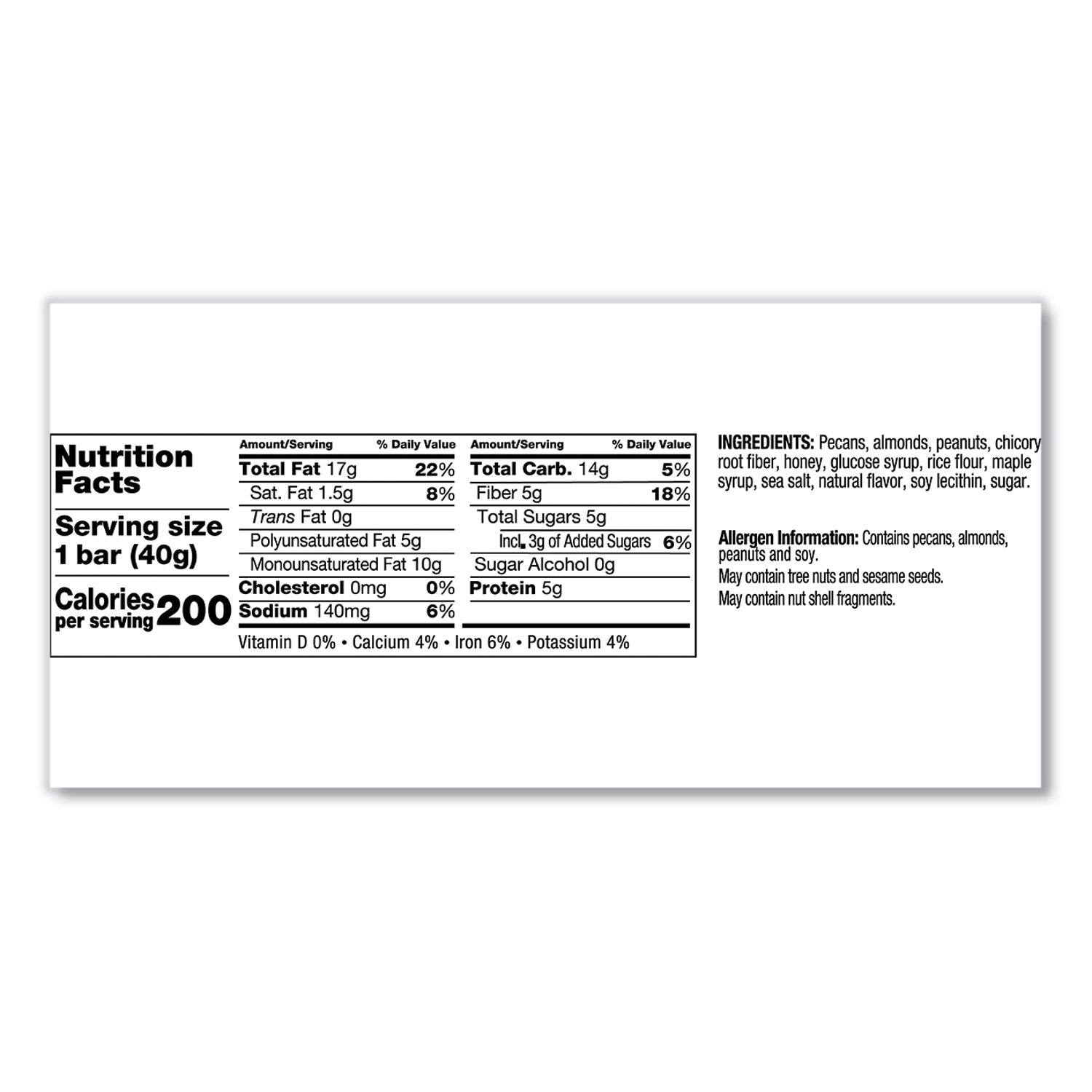 KIND Nuts And Spices Bar, Maple Glazed Pecan And Sea Salt, 1.4 Oz Bar, 12/box