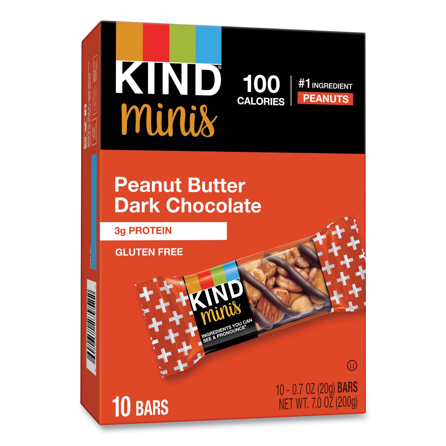 KIND Minis, Peanut Butter Dark Chocolate, 0.7 Oz, 10/pack