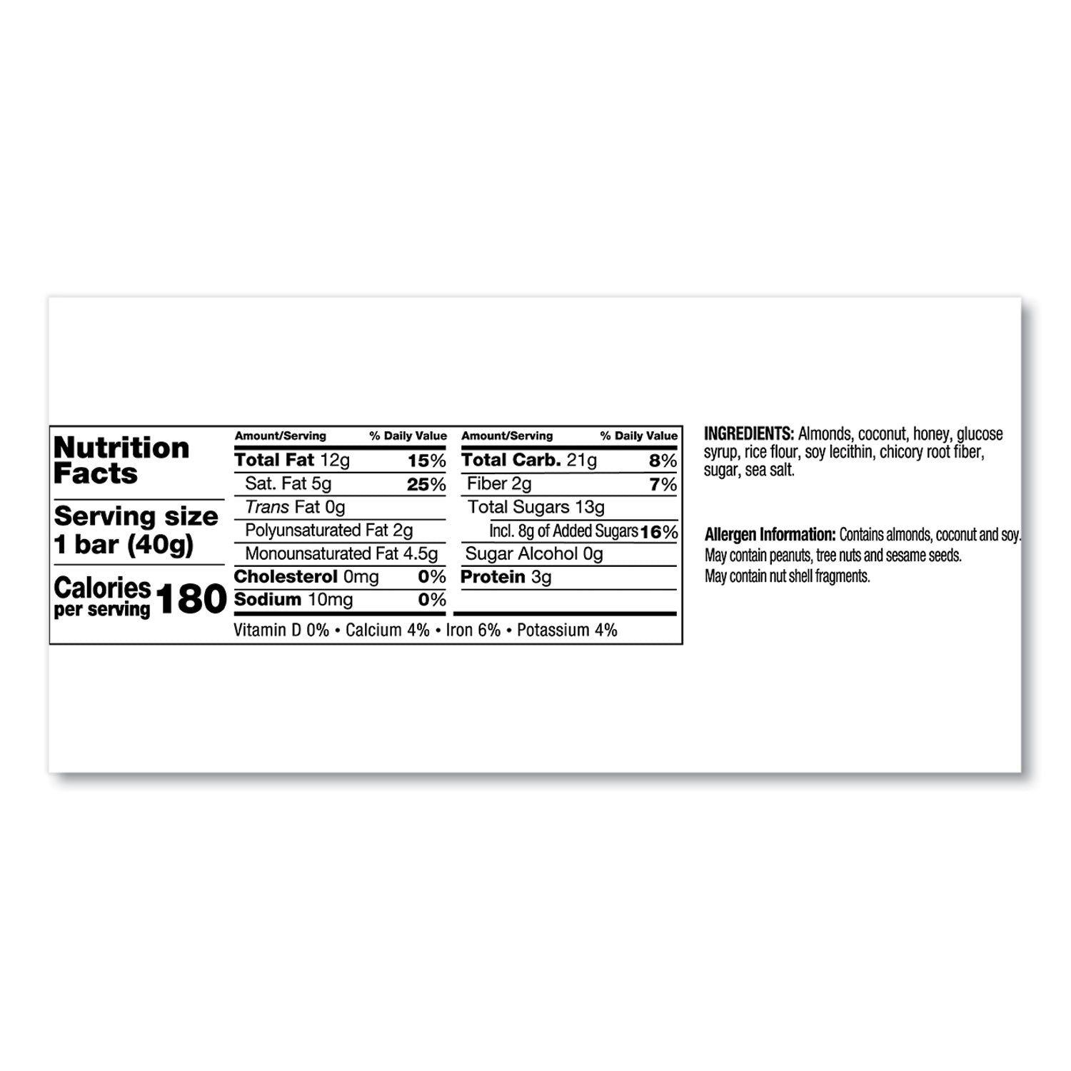 KIND Fruit And Nut Bars, Almond And Coconut, 1.4 Oz, 12/box