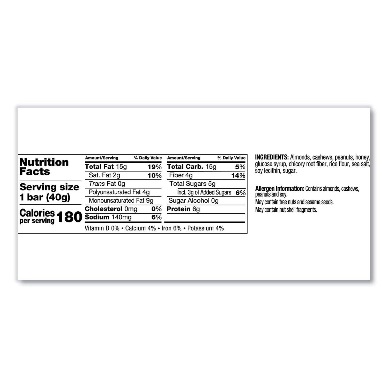 KIND Nuts And Spices Bar, Honey Roasted Nuts/sea Salt, 1.4 Oz Bar, 12/box