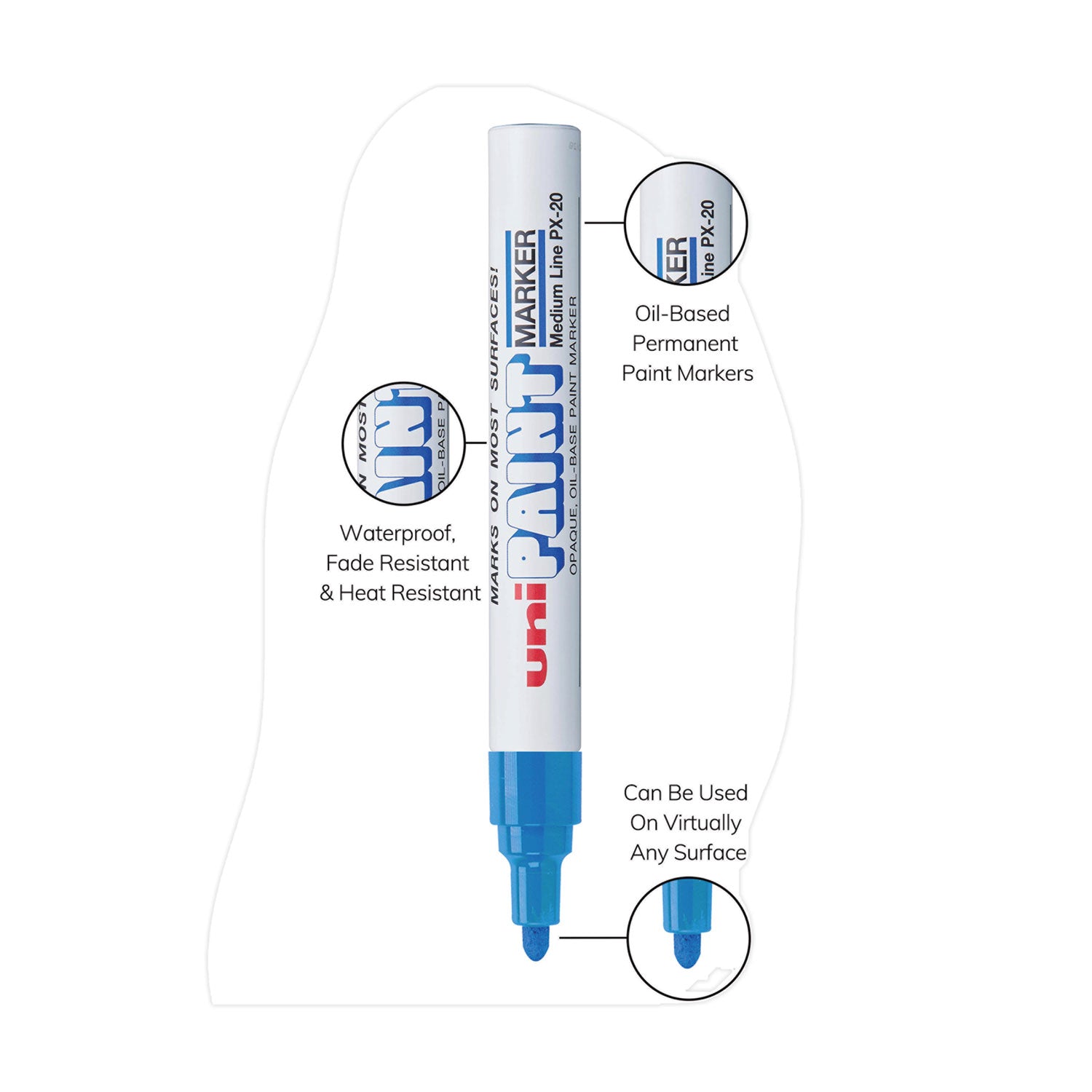 uni®-Paint Permanent Marker, Medium Bullet Tip, Blue