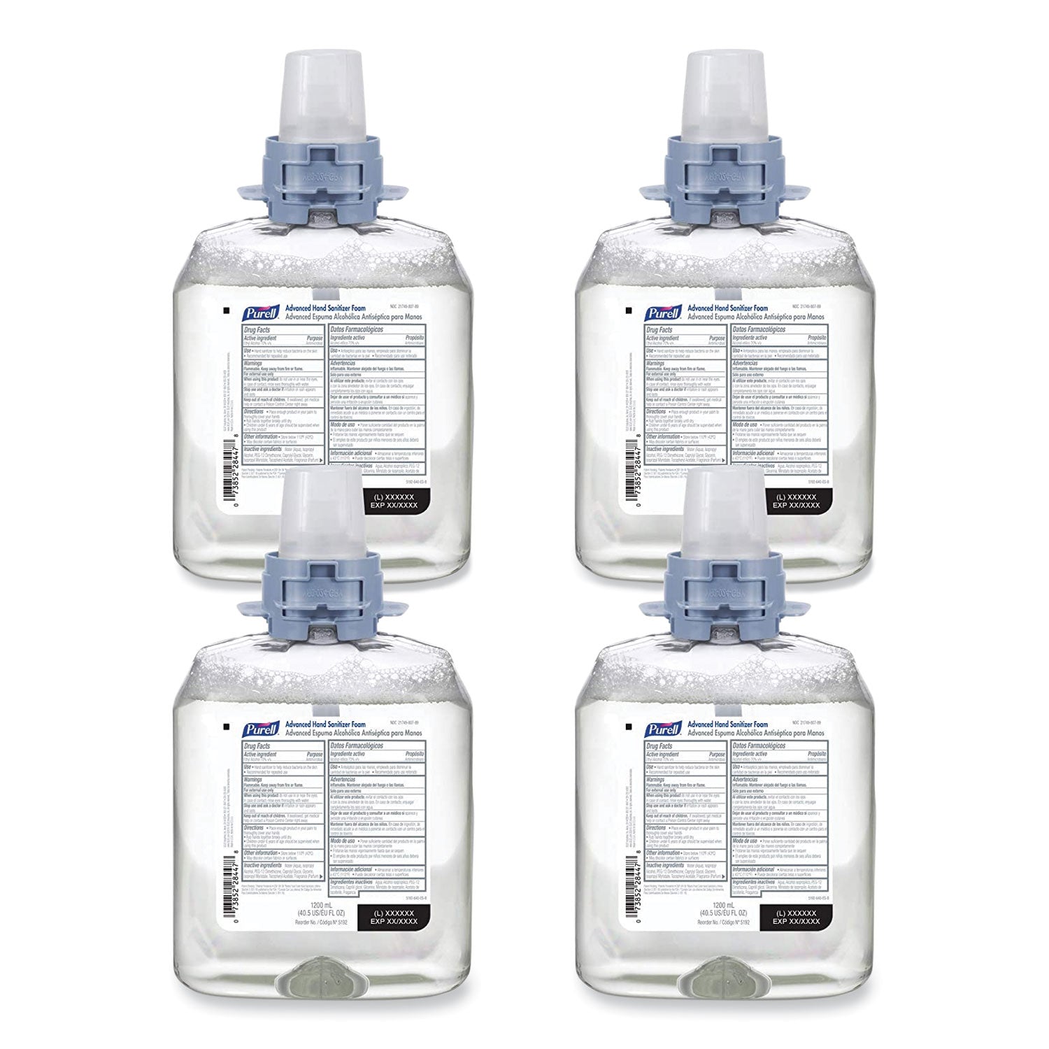 Advanced Hand Sanitizer Foam, For CS4 and FMX-12 Dispensers, 1,200 mL, Unscented, 4/Carton