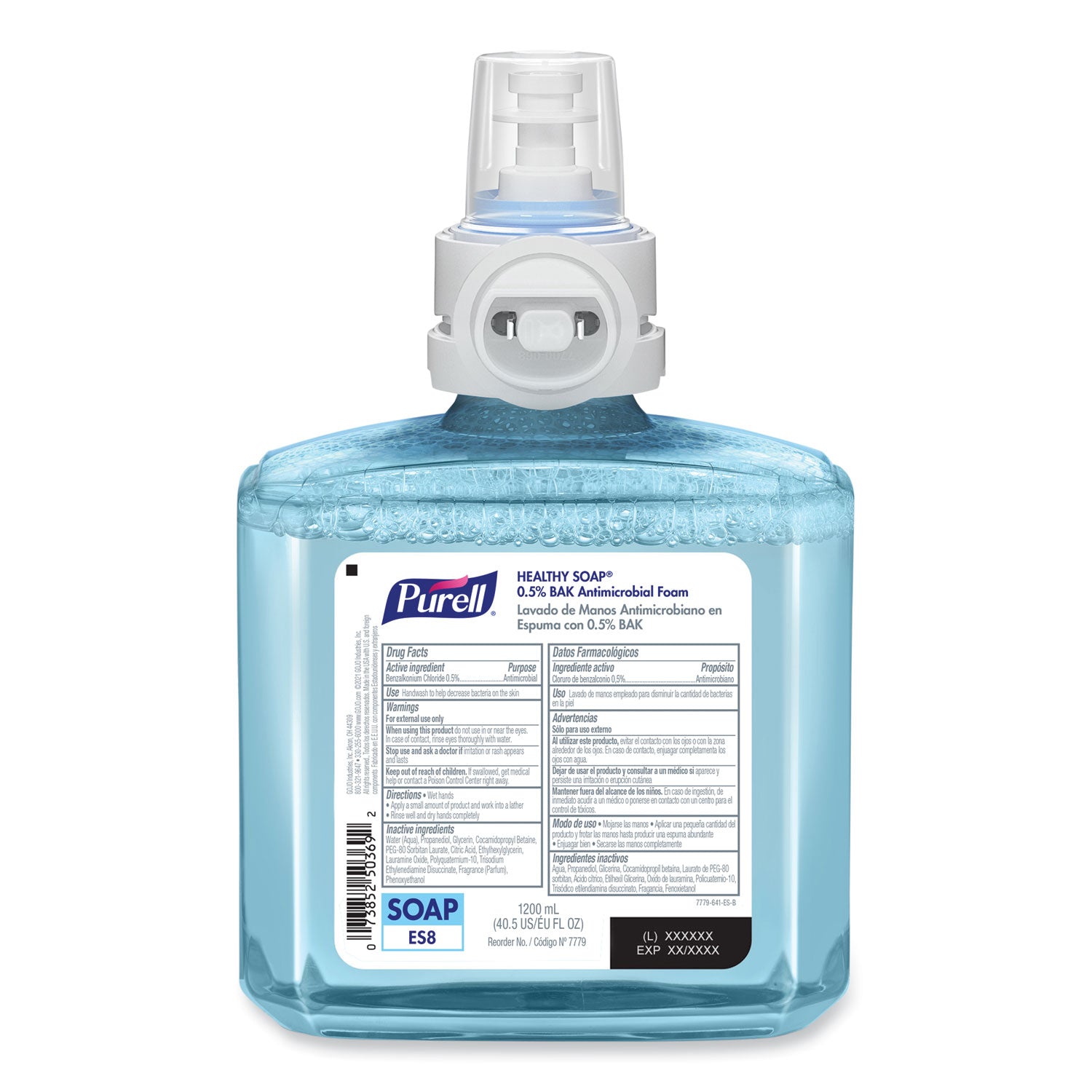 PURELL® HEALTHY SOAP 0.5% BAK Antimicrobial Foam Refill, For ES8 Dispensers, Light Citrus Floral, 1,200 mL, 2/Carton