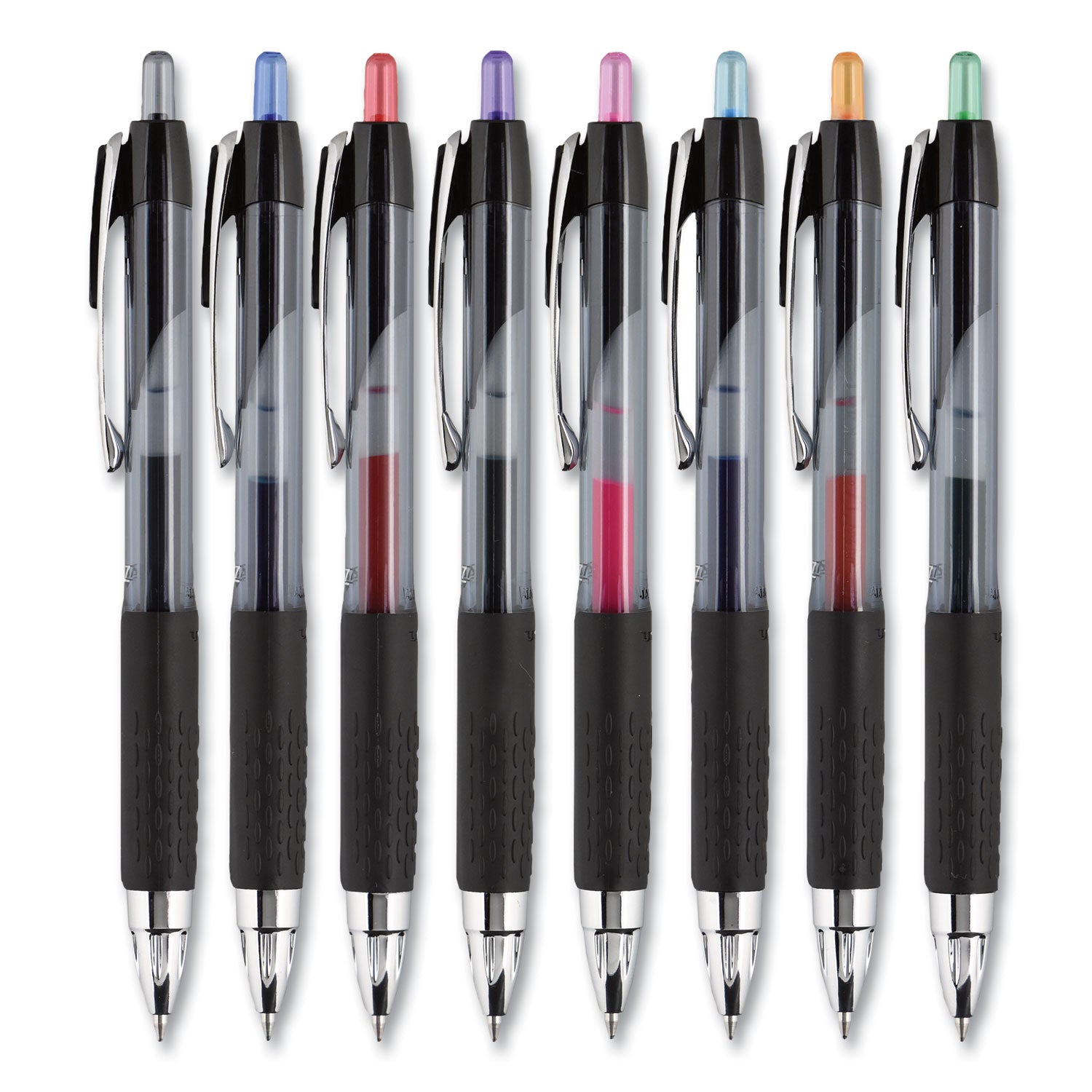 uniball® Signo 207 Gel Pen, Retractable, Medium 0.7 mm, Assorted Ink and Barrel Colors, 8/Pack