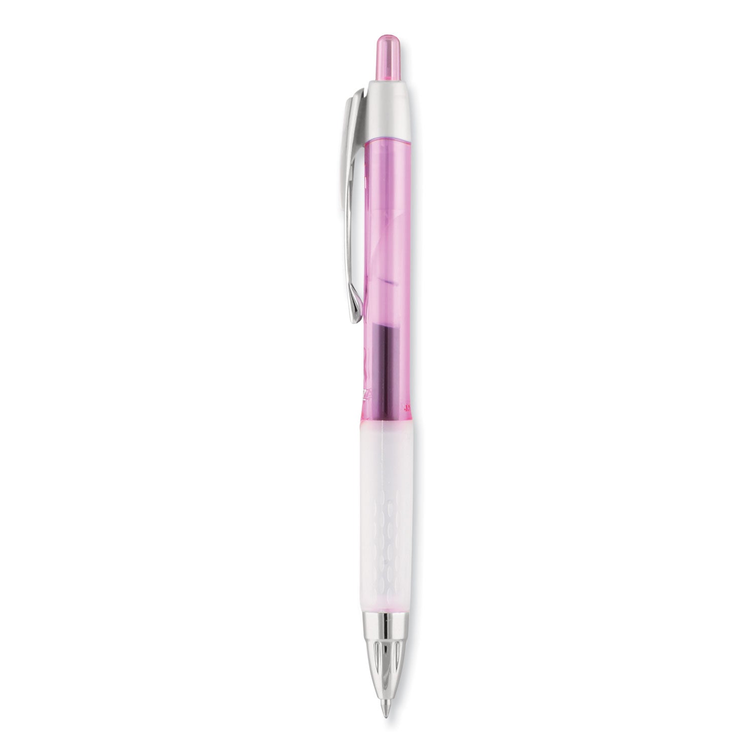 uniball® Signo 207 Breast Cancer Awareness Gel Pen, Retractable, Medium 0.7 mm, Black Ink, Translucent Pink/White Barrel, 2/Pack