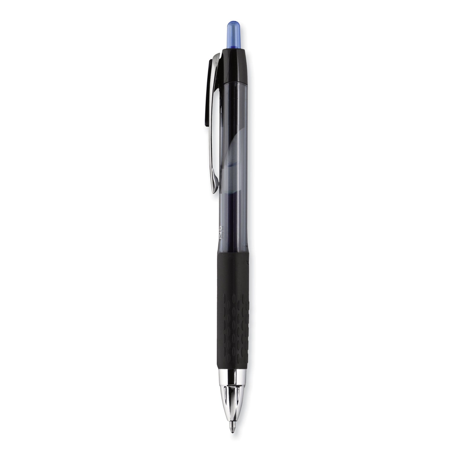 uniball® Signo 207 Gel Pen, Retractable, Bold 1 mm, Blue Ink, Smoke/Black/Blue Barrel, Dozen