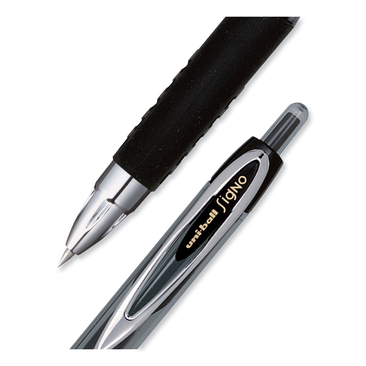 uniball® 207 Ultra Micro Gel Pen, Retractable, Ultra-Micro 0.38 mm, Black Ink, Clear/Black Barrel