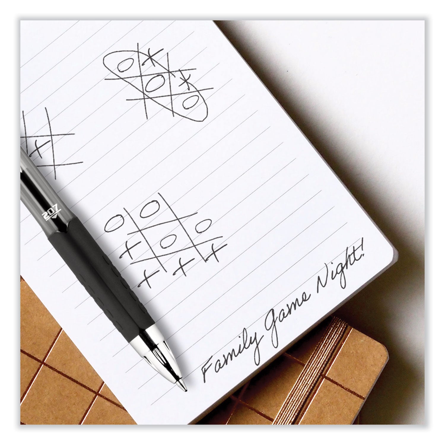 uniball® 207 Ultra Micro Gel Pen, Retractable, Ultra-Micro 0.38 mm, Black Ink, Clear/Black Barrel