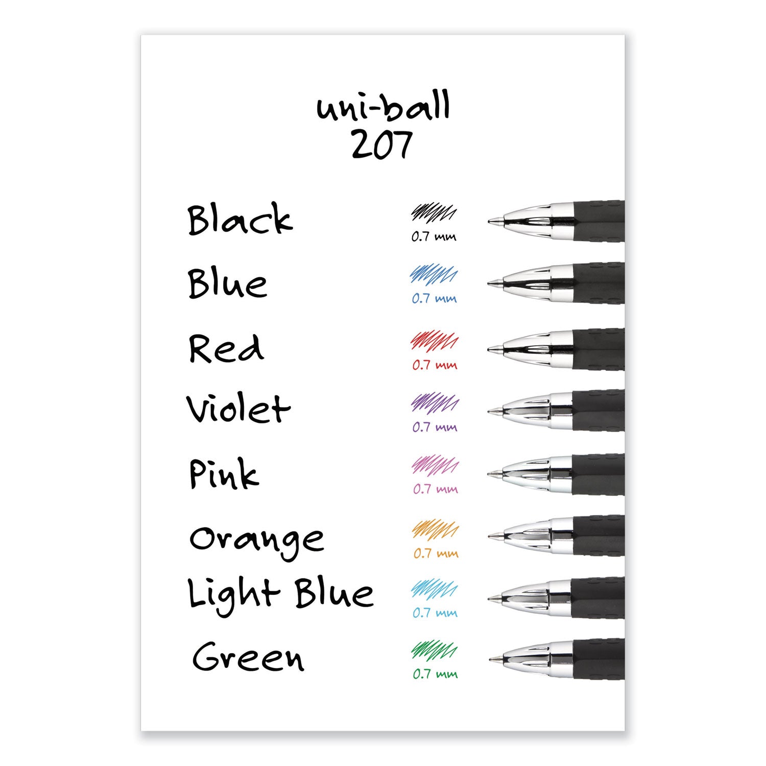 uniball® Signo 207 Gel Pen Value Pack, Retractable, Medium 0.7 mm, Black Ink, Smoke/Black Barrel, 36/Box