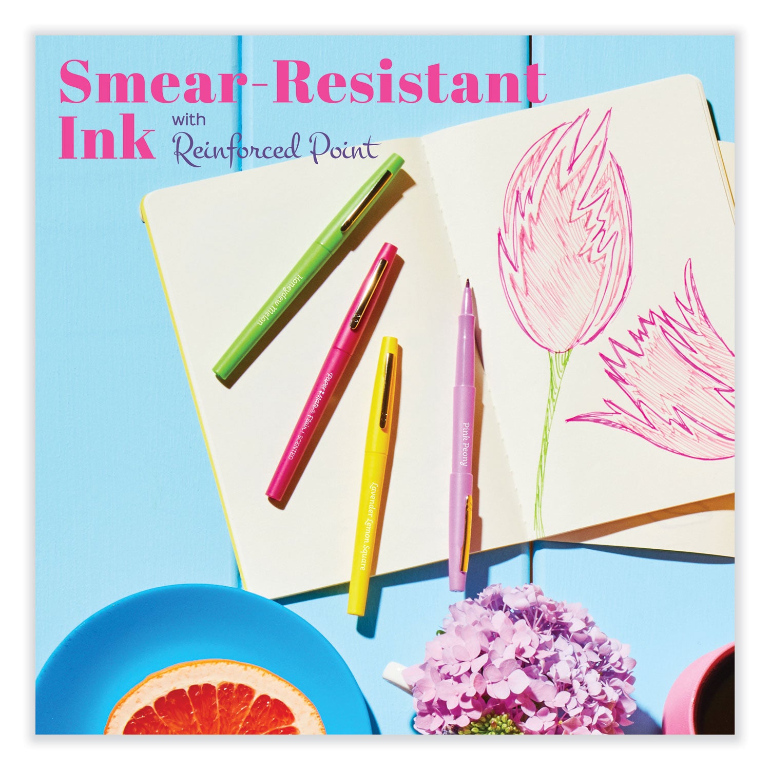 Paper Mate® Flair Scented Felt Tip Porous Point Pen, Stick, Medium 0.7 mm, Sunday Brunch Scents, Assorted Ink and Barrel Colors, 16/Pack