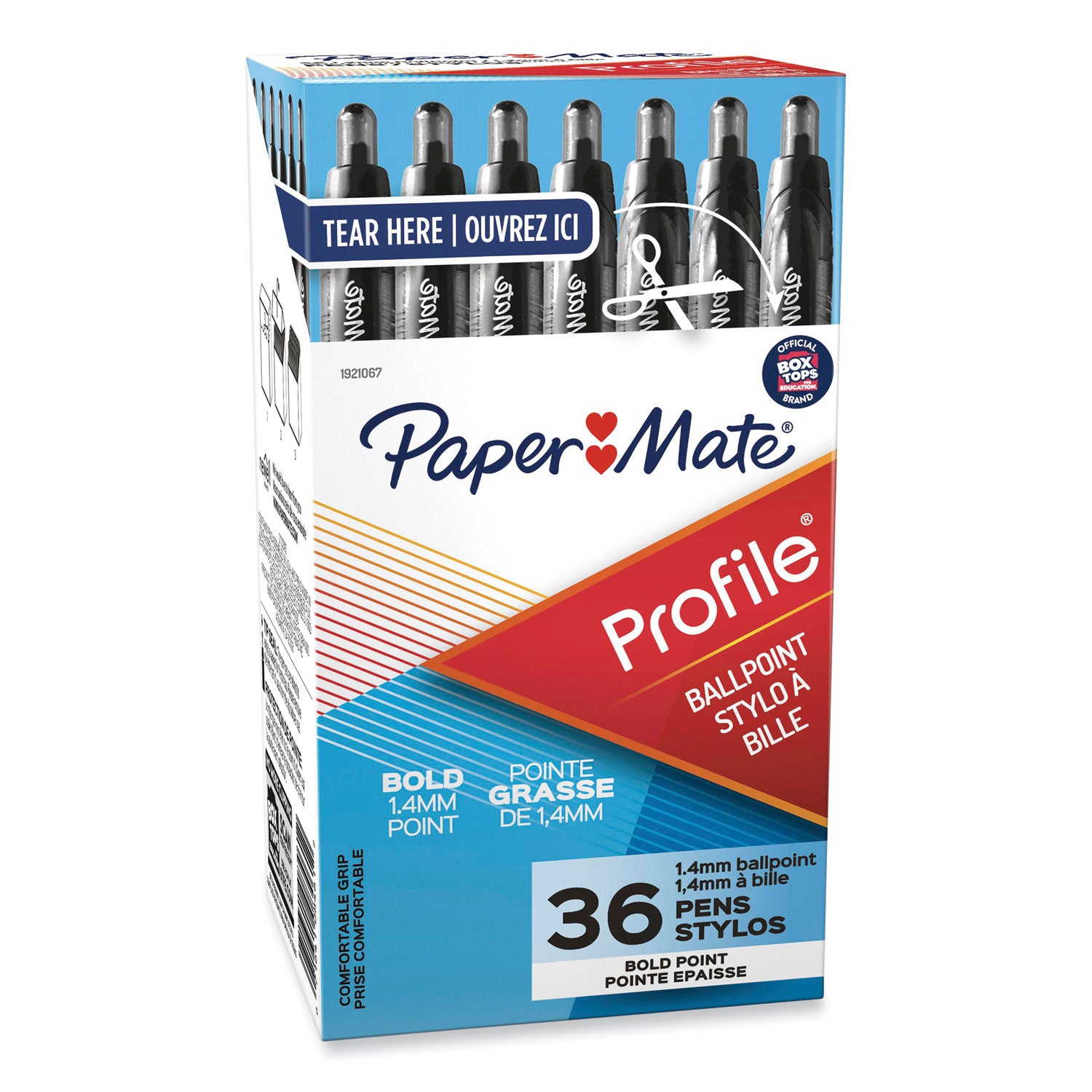 Paper Mate® Profile Ballpoint Pen Value Pack, Retractable, Bold 1.4 mm, Black Ink, Translucent Black Barrel, 36/Box