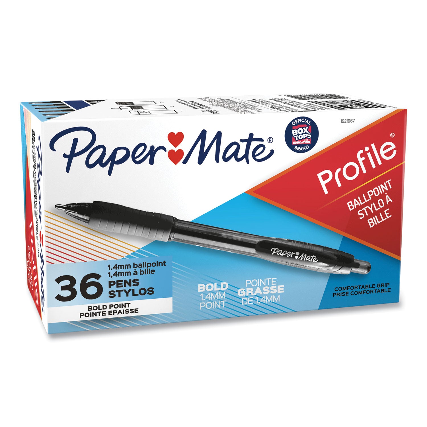 Paper Mate® Profile Ballpoint Pen Value Pack, Retractable, Bold 1.4 mm, Black Ink, Translucent Black Barrel, 36/Box