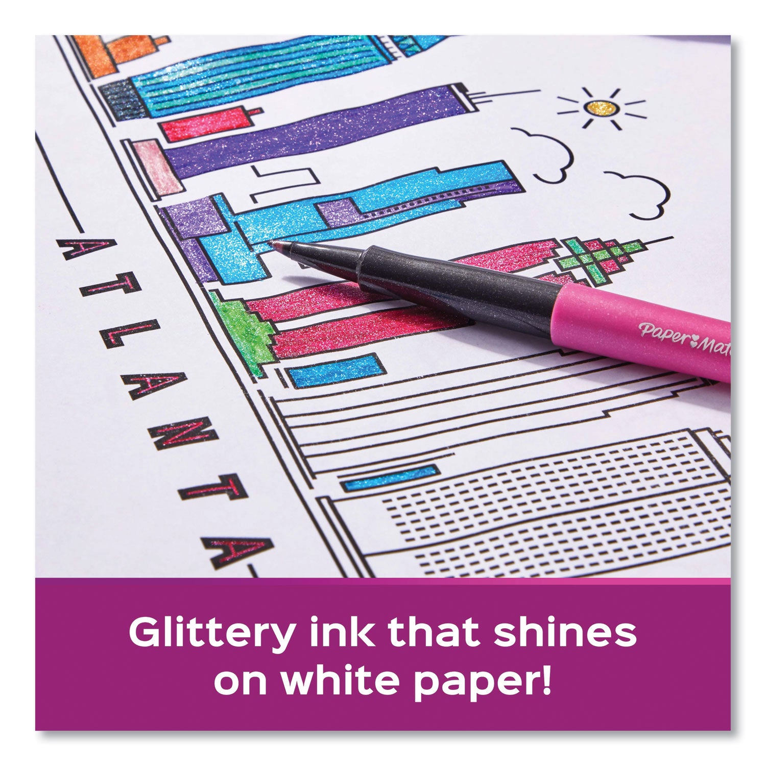 Paper Mate® Flair Metallic Porous Point Pen, Stick, Medium 0.7 Mm, Assorted Ink And Barrel Colors, 16/pack