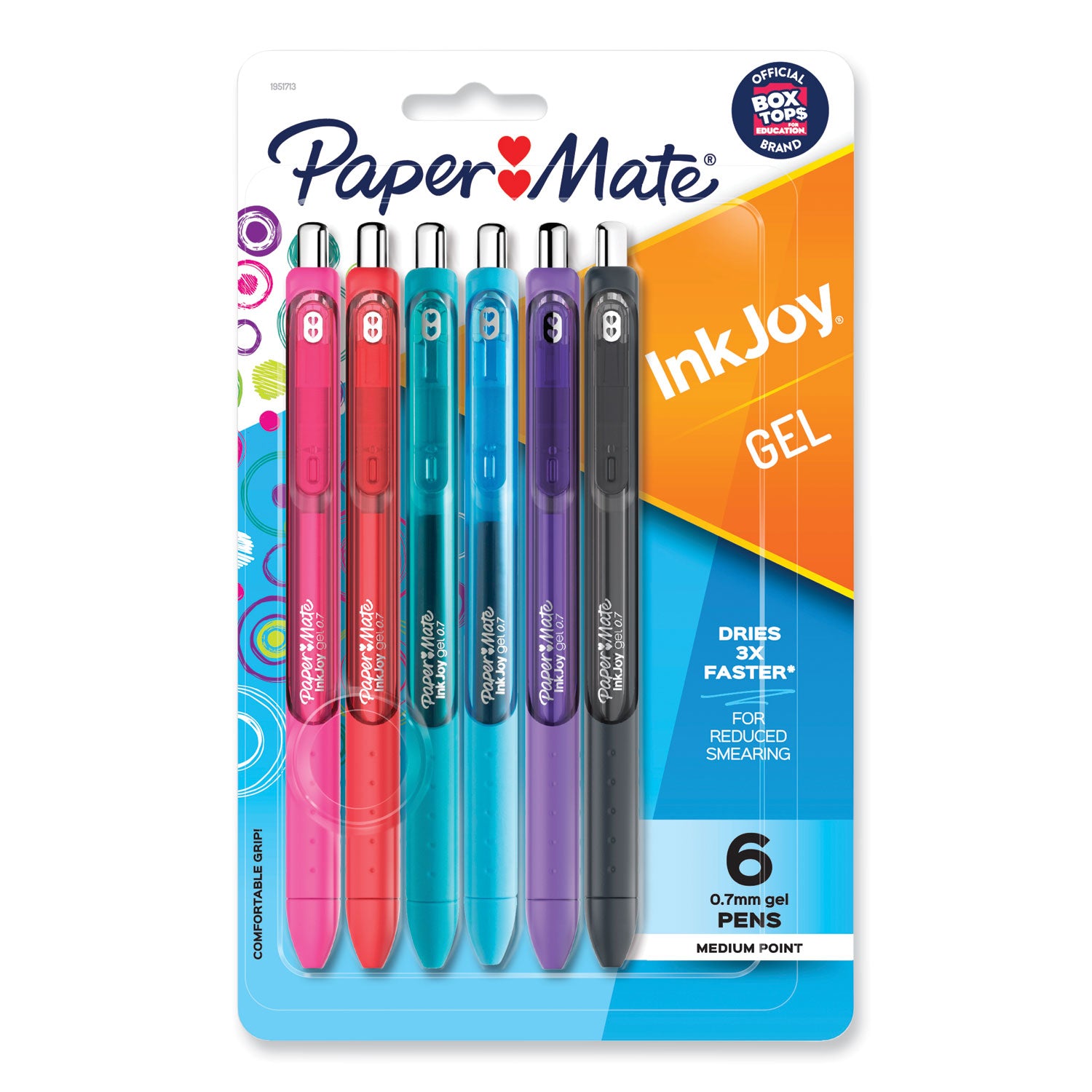 Paper Mate® Inkjoy Gel Pen, Retractable, Medium 0.7 Mm, Assorted Ink And Barrel Colors, 6/pack
