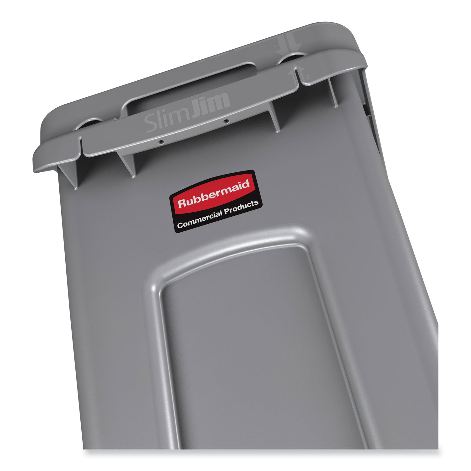Rubbermaid® Commercial Slim Jim with Venting Channels, 23 gal, Plastic, Gray