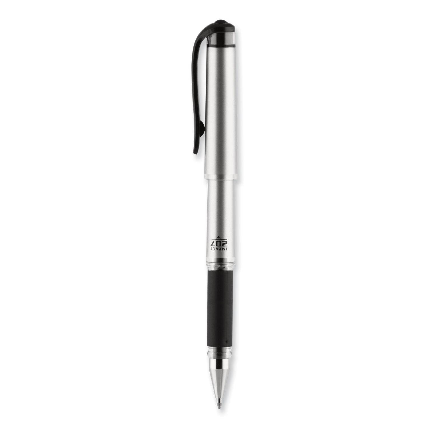 uniball® 207 Impact Gel Pen, Stick, Bold 1 Mm, Black Ink, Silver/black Barrel