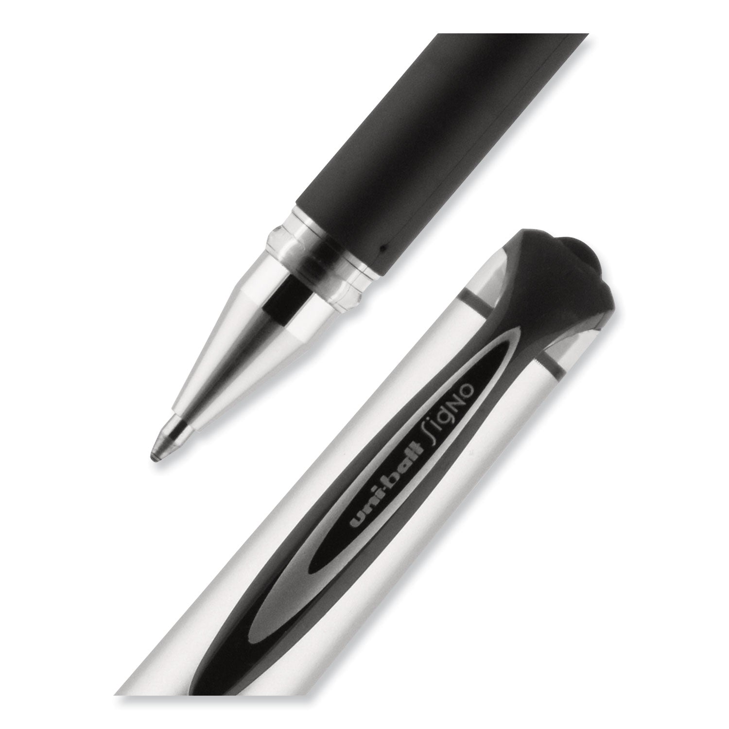 uniball® 207 Impact Gel Pen, Stick, Bold 1 Mm, Black Ink, Silver/black Barrel