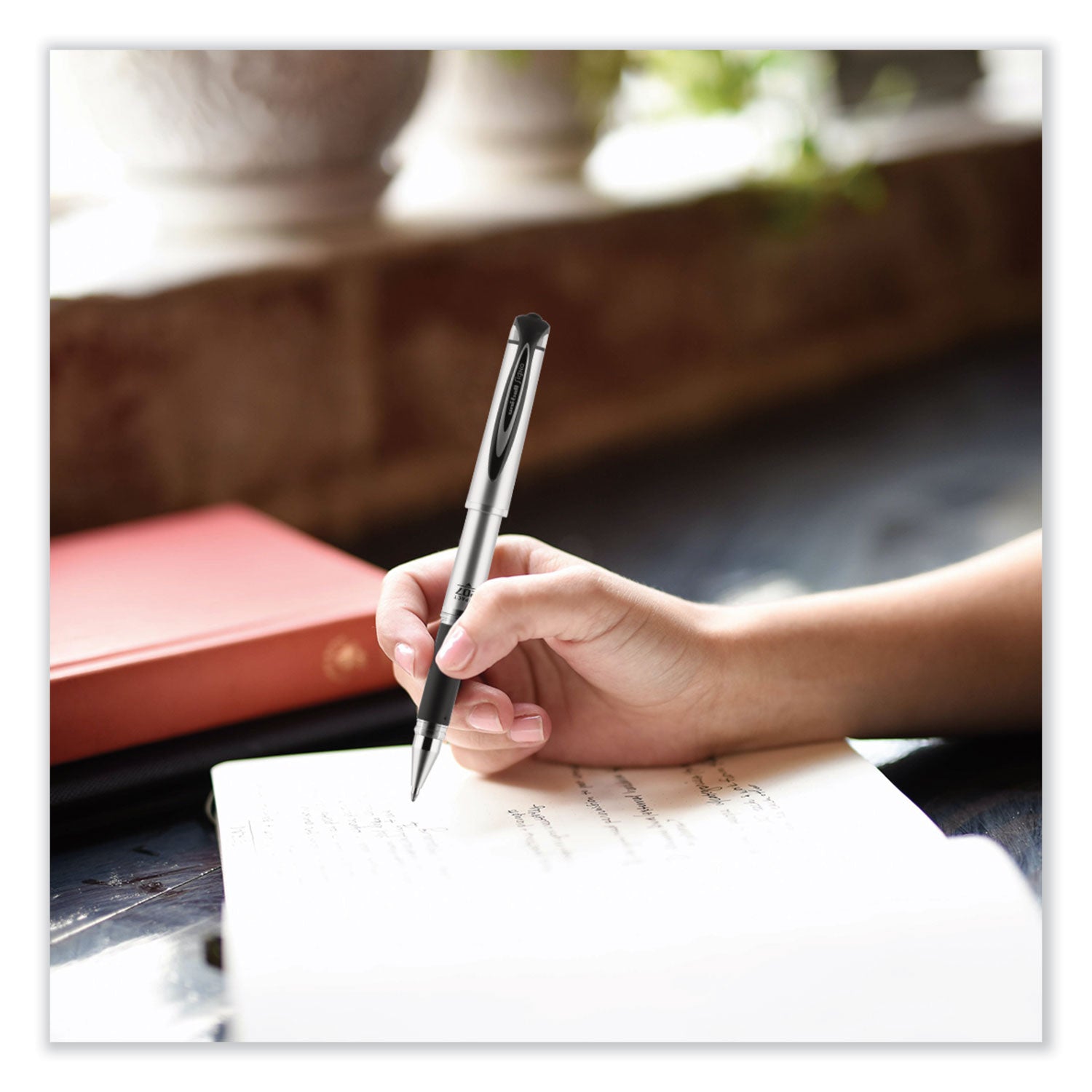 uniball® 207 Impact Gel Pen, Stick, Bold 1 Mm, Black Ink, Silver/black Barrel