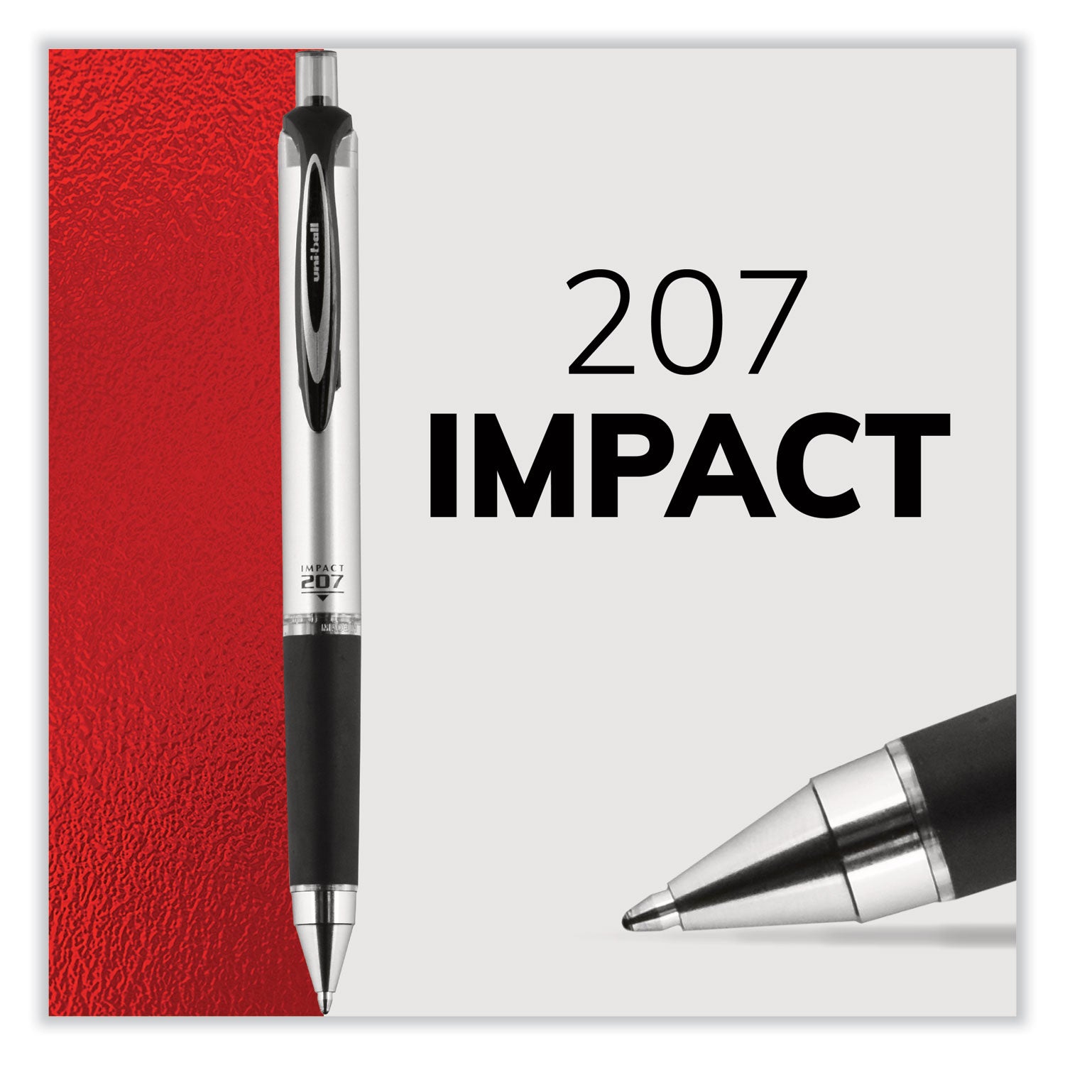 uniball® 207 Impact Gel Pen, Retractable, Bold 1 Mm, Red Ink, Black/red Barrel