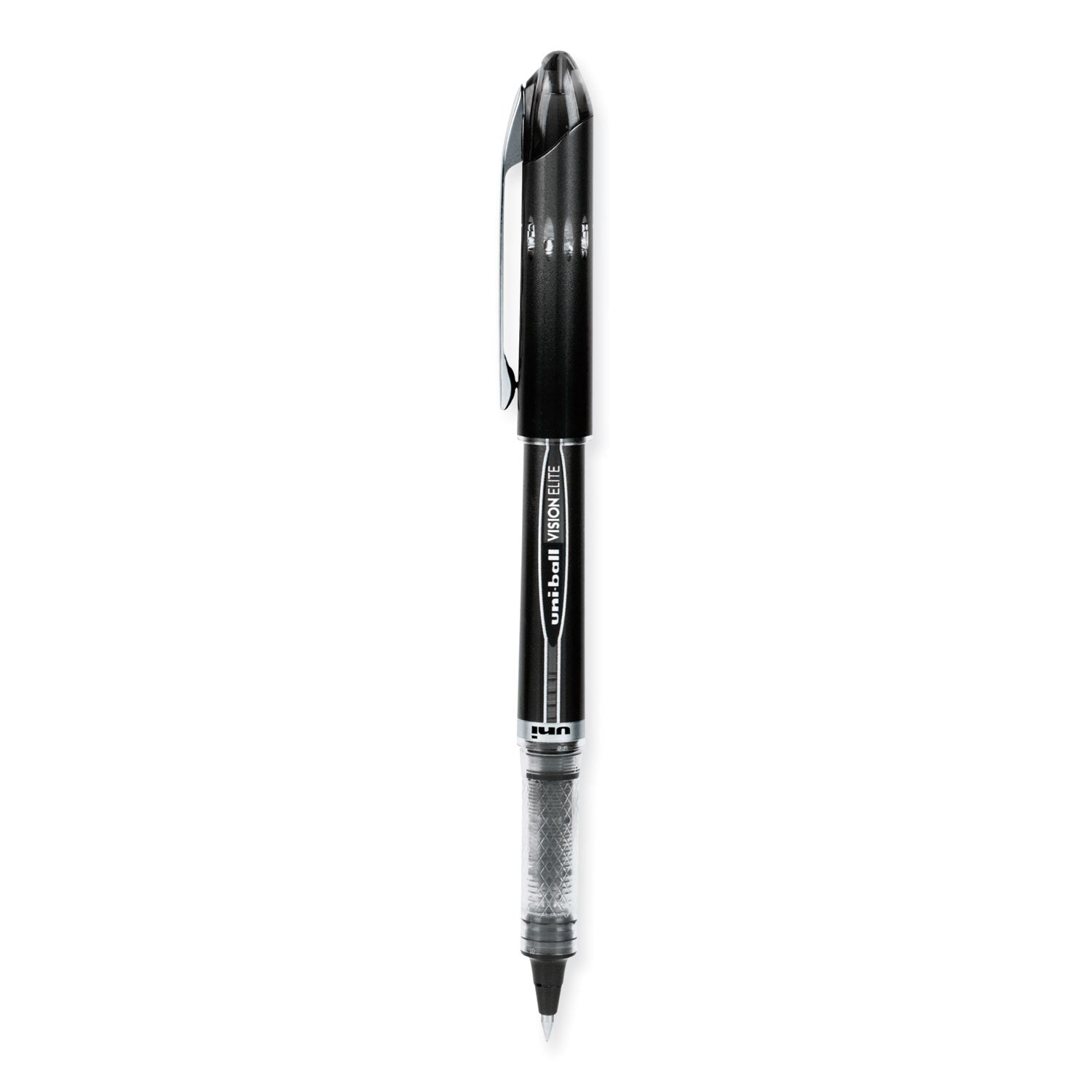 VISION ELITE Hybrid Gel Pen, Stick, Extra-Fine 0.5 mm, Black Ink, Black/Clear Barrel