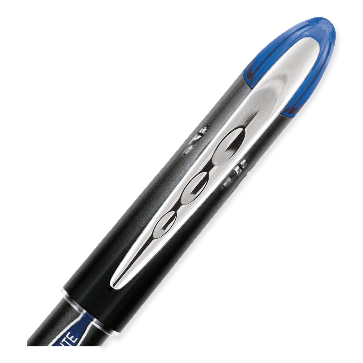 uniball® VISION ELITE Hybrid Gel Pen, Stick, Extra-Fine 0.5 mm, Blue Ink, Black/Blue/Clear Barrel