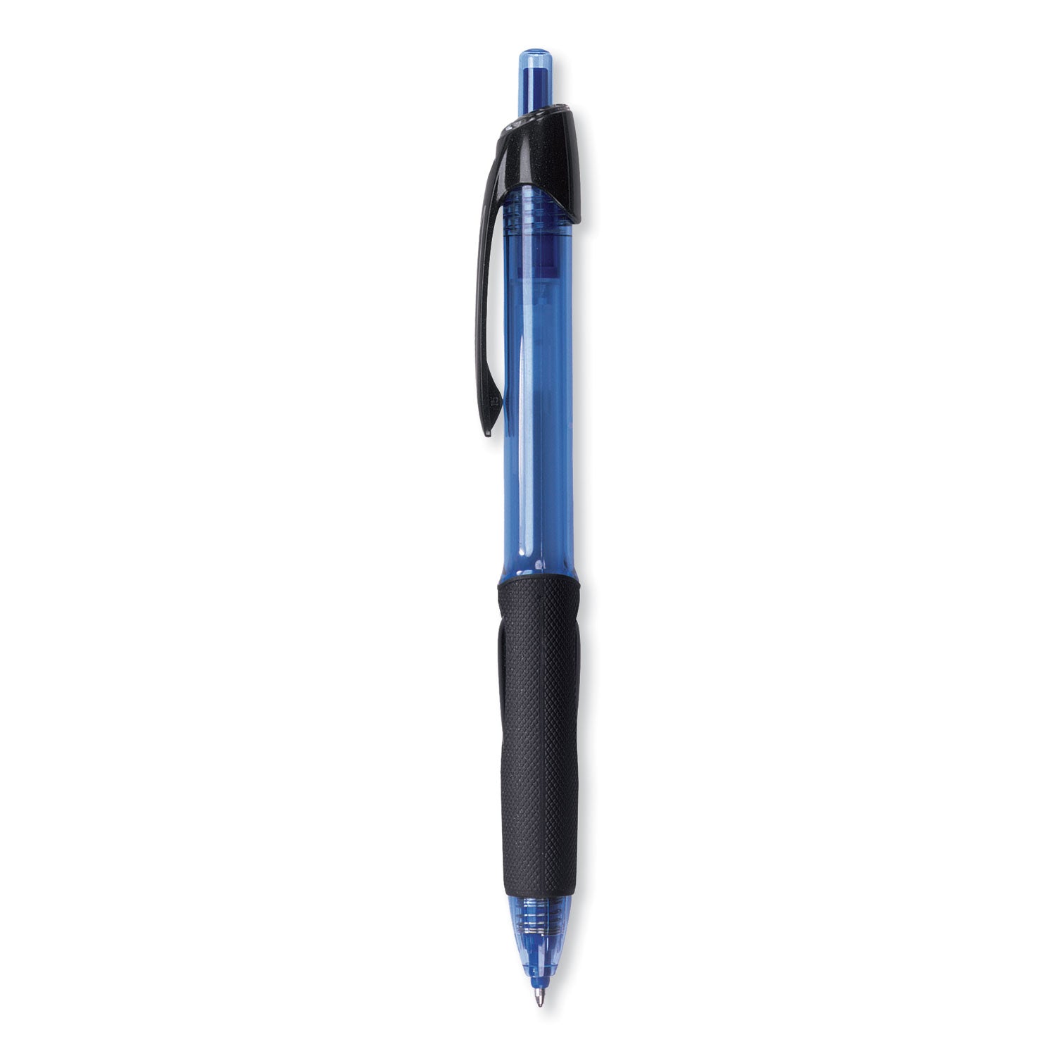 uniball® Power Tank RT Ballpoint Pen, Retractable, Bold 1 mm, Blue Ink, Translucent Blue/Black Barrel, Dozen