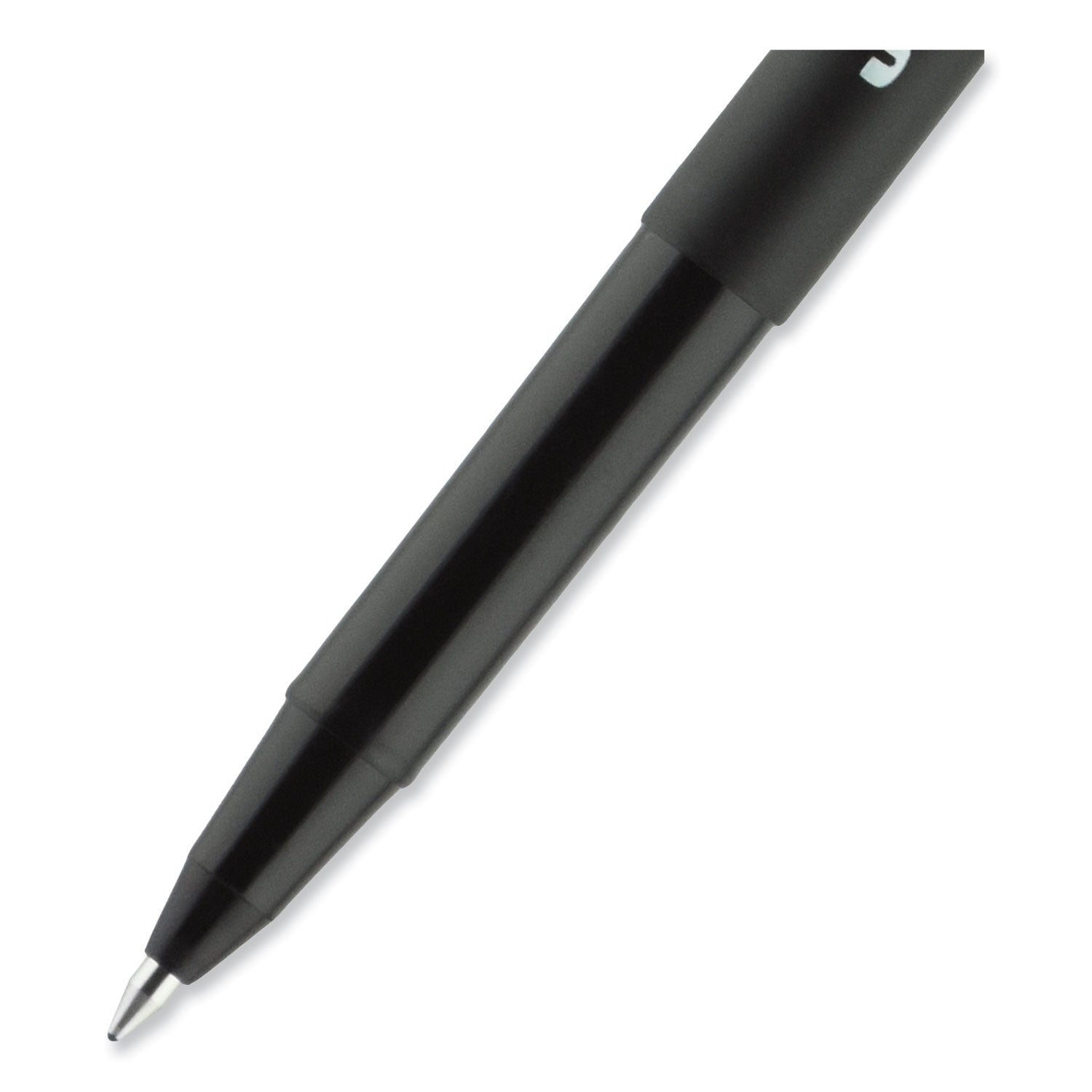 uniball® ONYX Rollerball Pen, Stick, Fine 0.7 mm, Black Ink, Black Barrel, Dozen