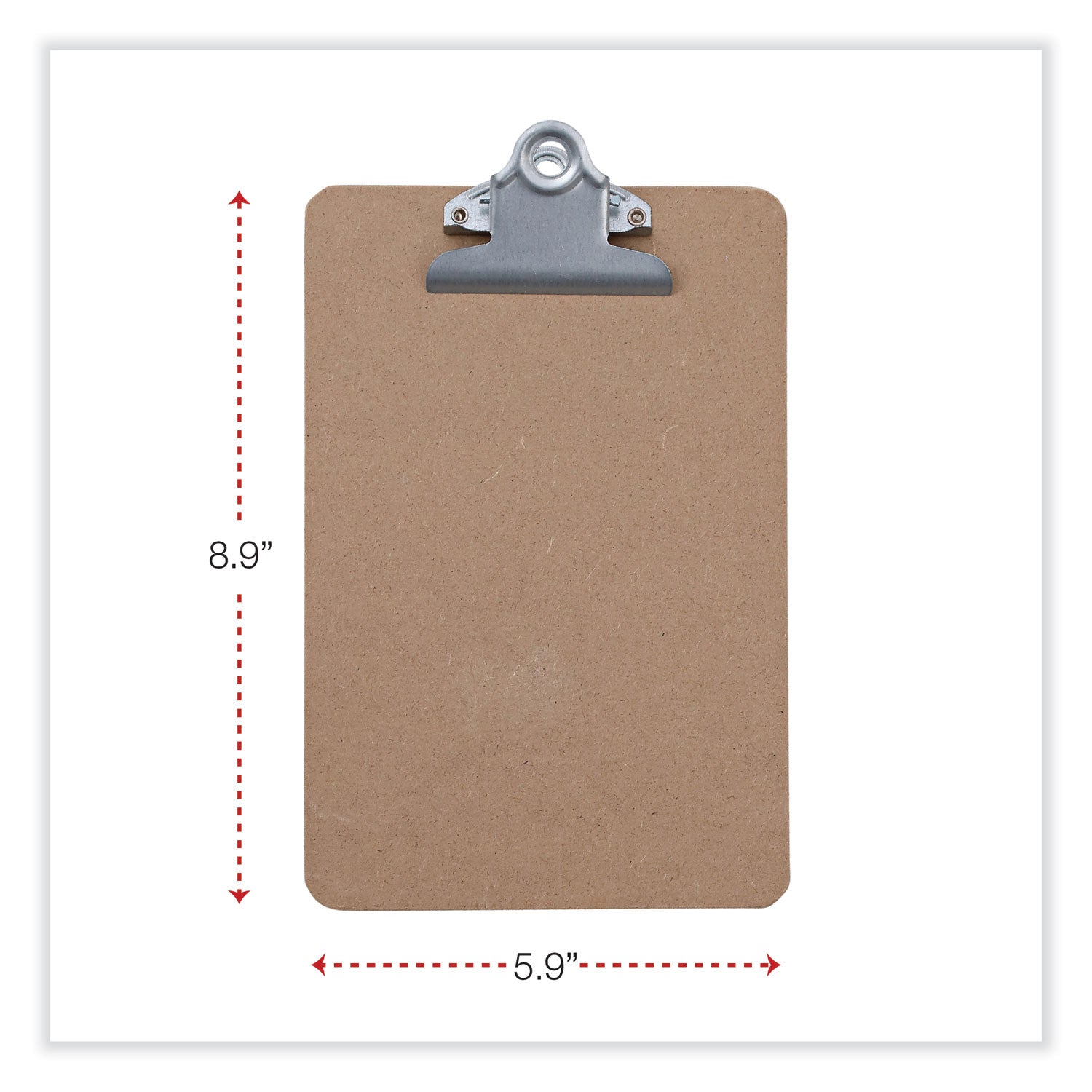 Universal® Hardboard Clipboard, 0.75" Clip Capacity, Holds 5 x 8 Sheets, Brown, 3/Pack