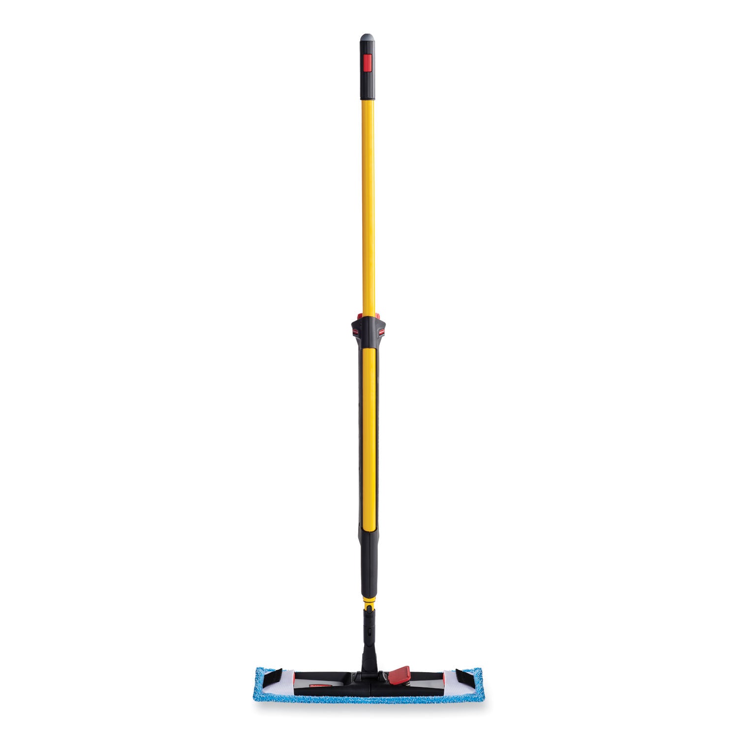 Rubbermaid® Commercial Adaptable Flat Mop Kit, 19.5 X 5.5 Blue Microfiber Head, 48" To 72" Yellow Aluminum Handle