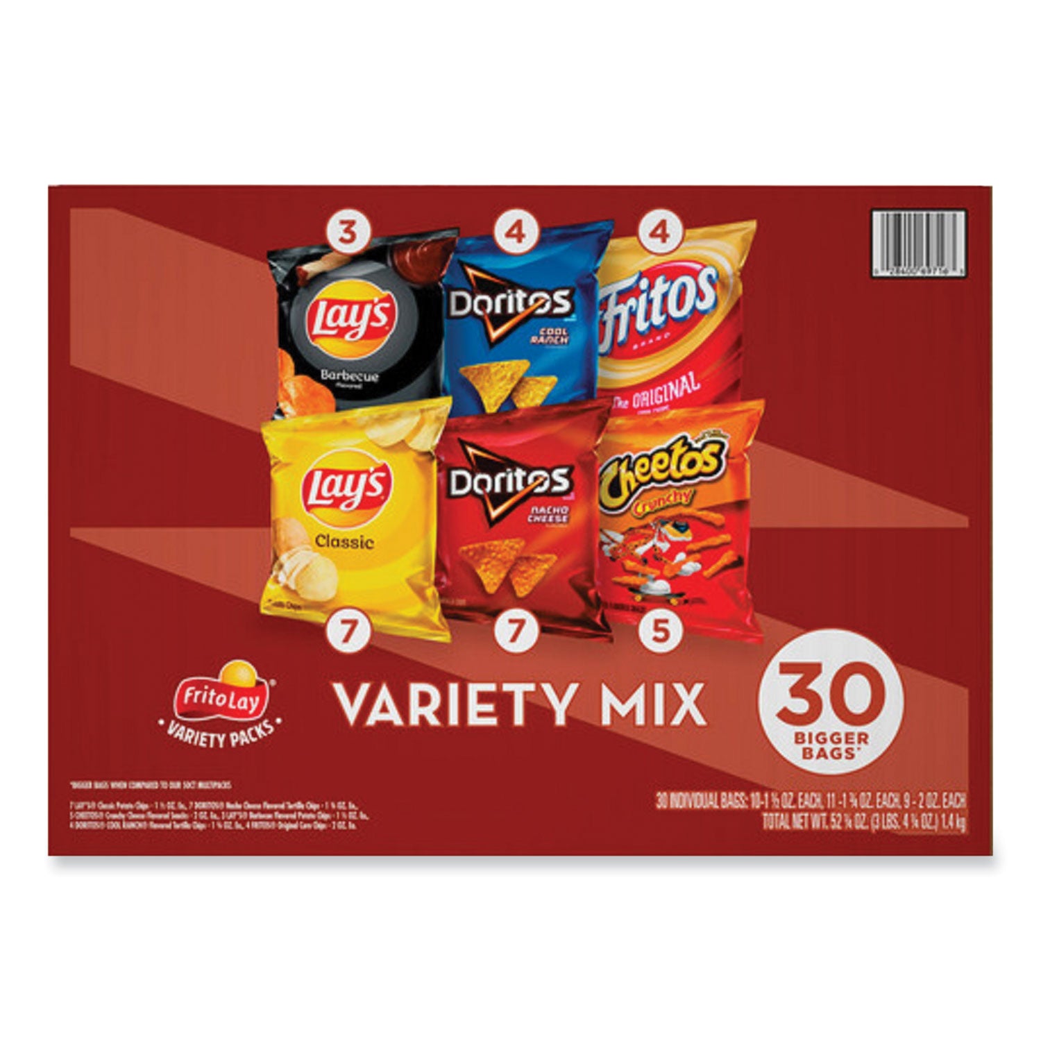 Frito-Lay Classic Variety Mix, Assorted, 30 Bags/Box