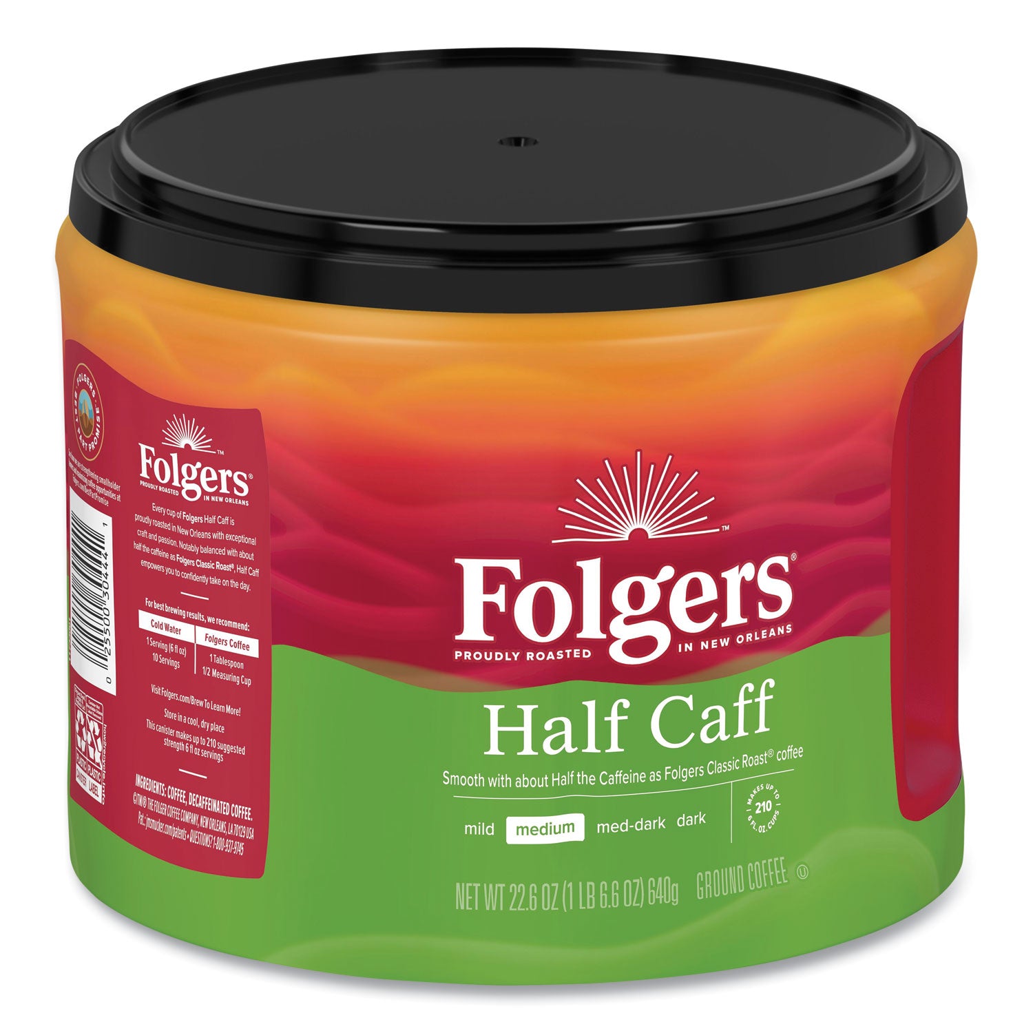 Folgers® Coffee, Half Caff, 22.6 Oz Canister