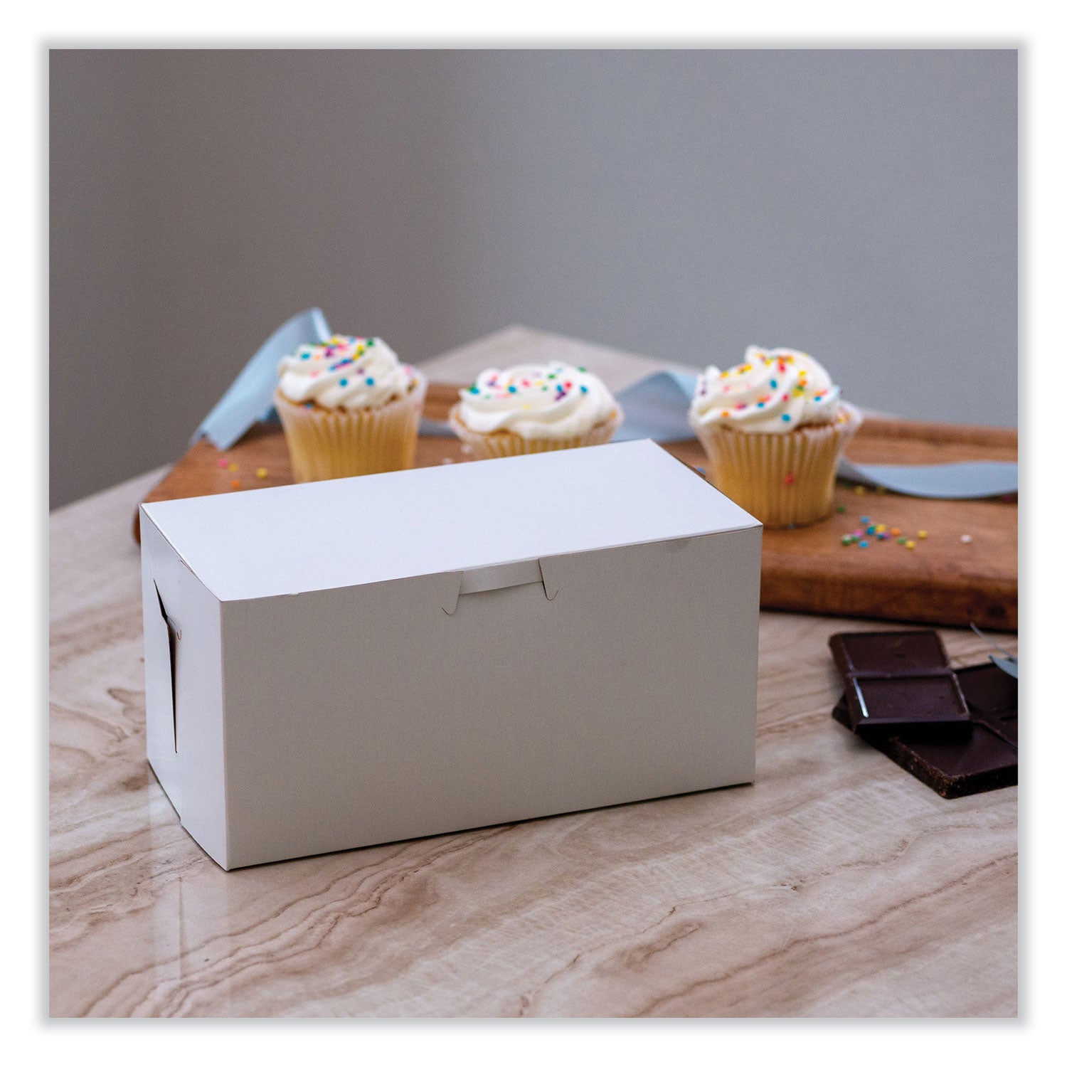 SCT® White One-Piece Non-Window Bakery Boxes, Standard, 9 x 5 x 4, White, Paper, 250/Bundle
