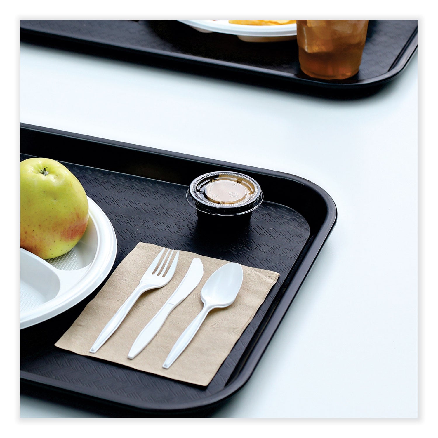 Boardwalk® Souffle/Portion Cups, 2 oz, Plastic, Black, 125/Sleeve, 20 Sleeves/Carton