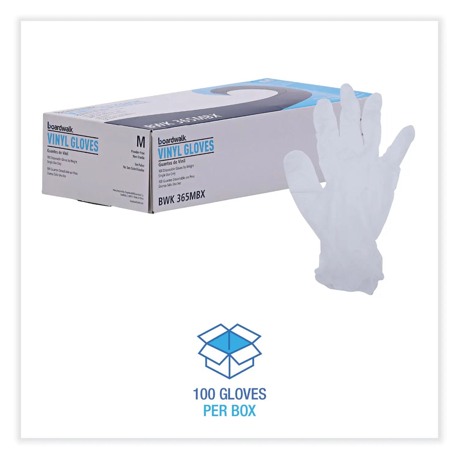 General Purpose Vinyl Gloves, Powder/Latex-Free, 2.6 mil, Medium, Clear, 100/Box Boardwalk® Flipcost