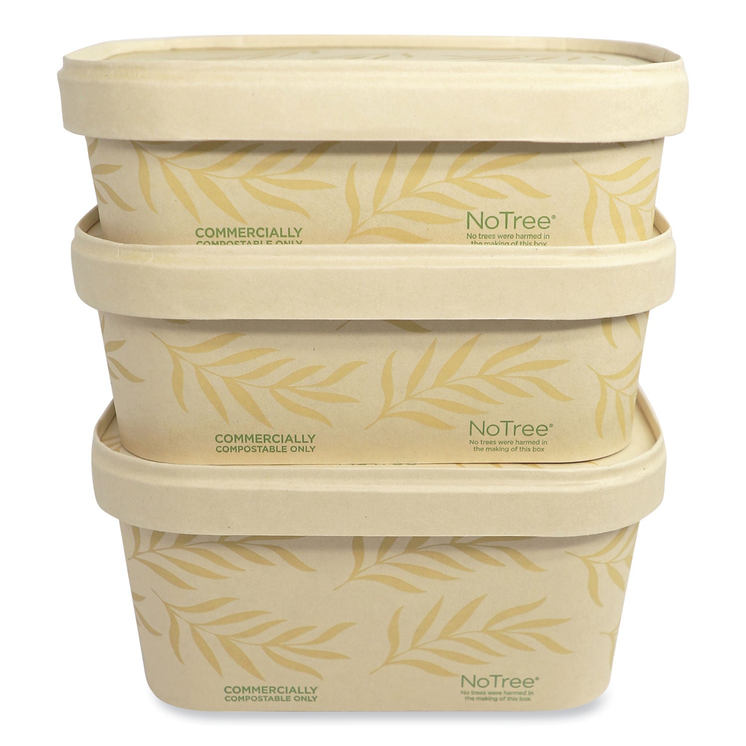 World Centric® No Tree Rectangular Containers, 24 oz, 4.7 x 6.8 x 2.3, Natural, Sugarcane, 300/Carton