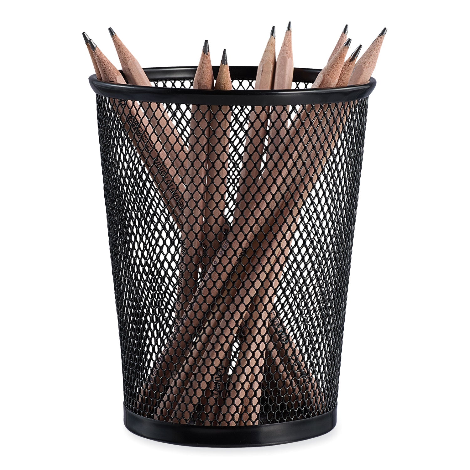 Universal® Jumbo Steel Mesh Pencil Cup, 4.38" Diameter x 5.38"h, Black