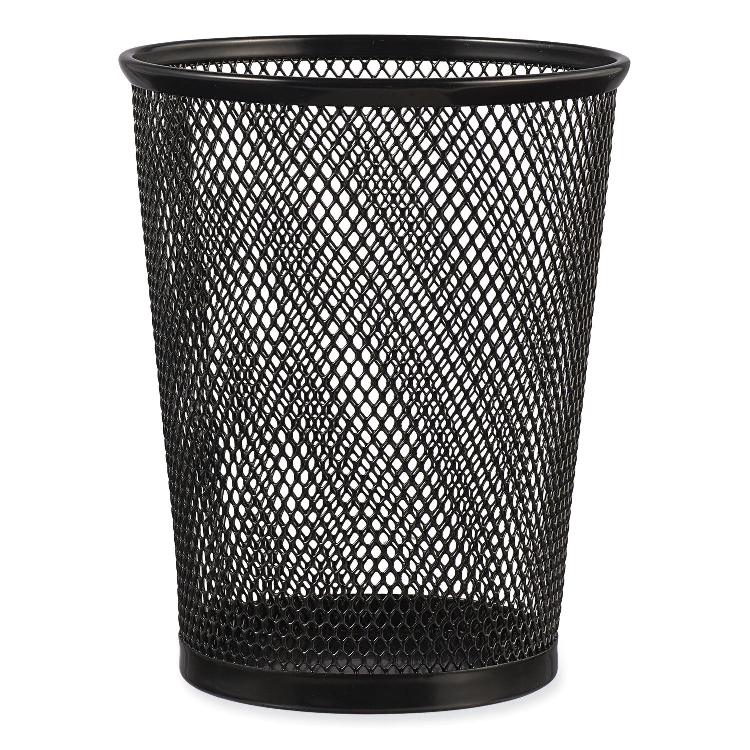 Jumbo Steel Mesh Pencil Cup, 4.38" Diameter x 5.38"h, Black