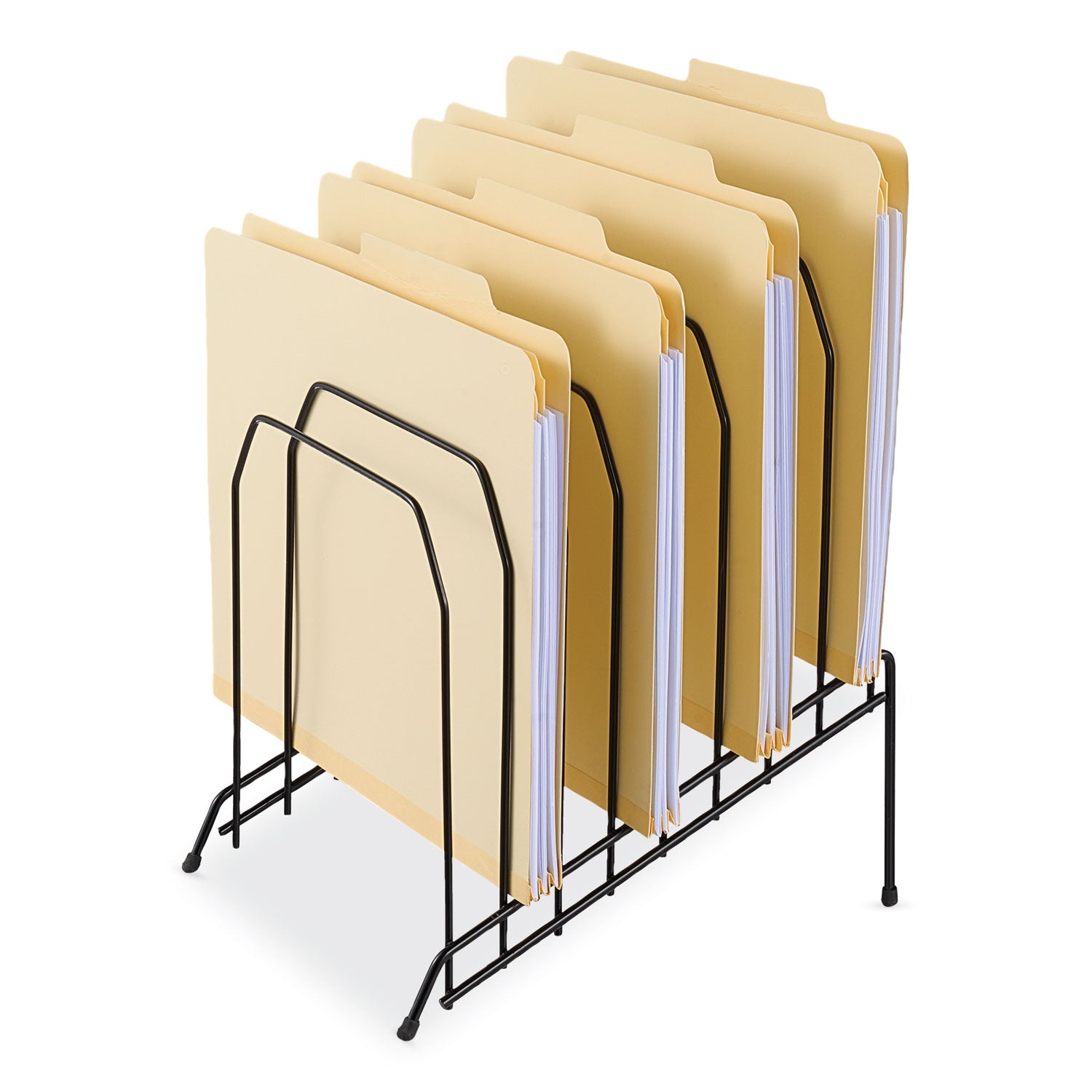 Universal® Wire Tiered File Sorter, 8 Sections, Letter To Legal Size Files, 8" X 10.5" X 12.5", Black