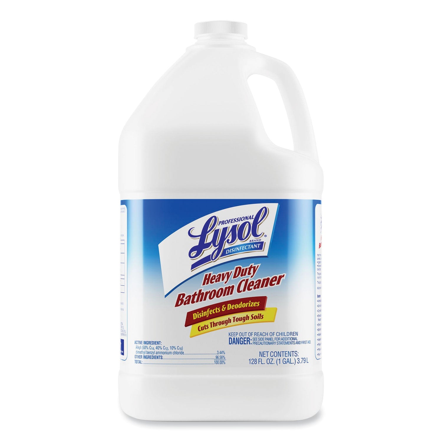 Professional LYSOL® Brand Disinfectant Heavy-Duty Bathroom Cleaner Concentrate, Fresh Lime, 1 gal Bottle, 4/Carton