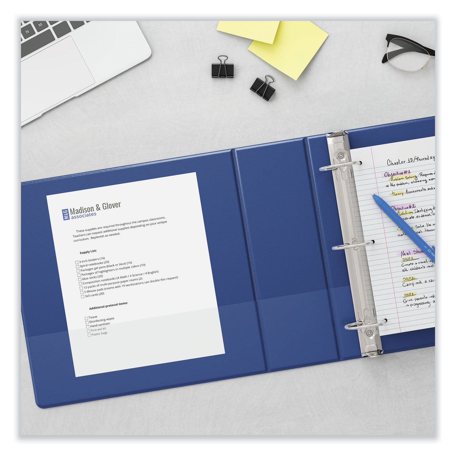 Universal® Slant D-Ring View Binder, 3 Rings, 0.5" Capacity, 11 x 8.5, Navy Blue